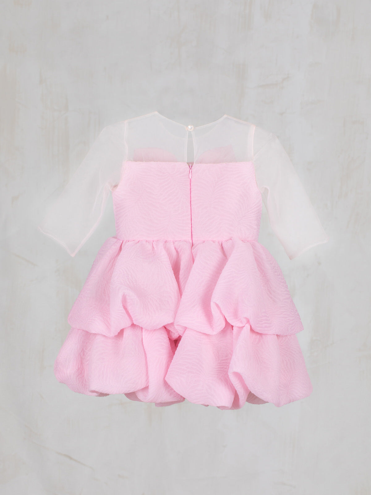 Girl's Balloon embossed dress long sleeve  - IROFILI WIND