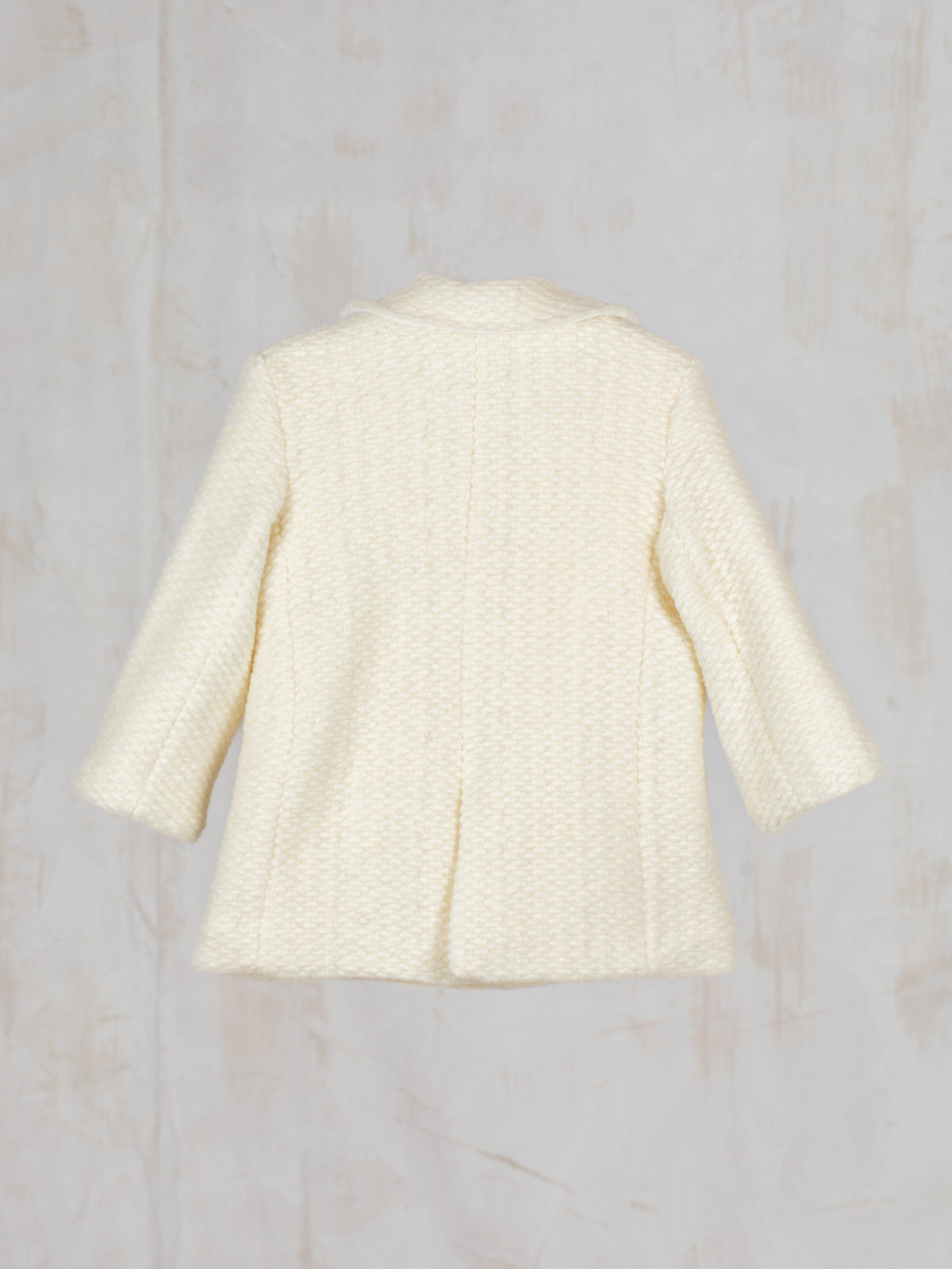 Wool bouclé coat for little girls - ZANA CREAM