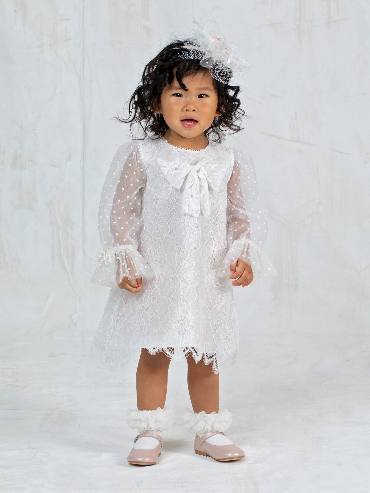 Baby lace dress with long sleeve - BETTI