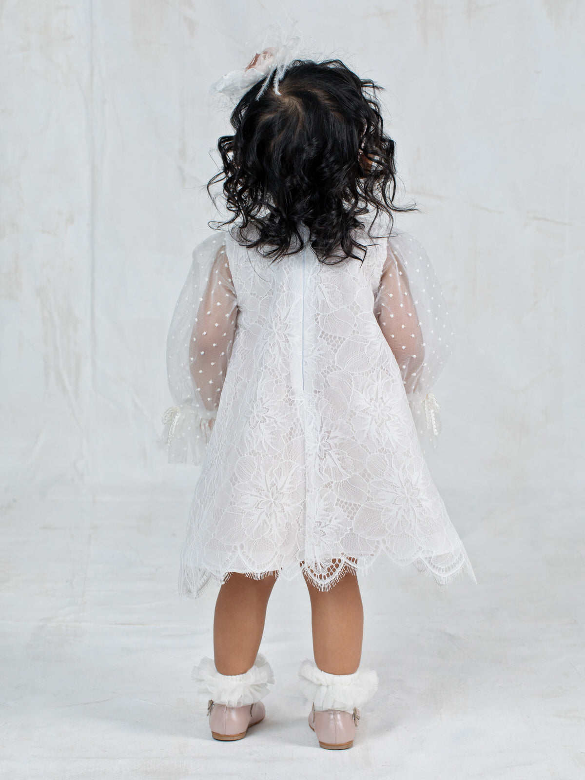 Baby lace dress with long sleeve - BETTI