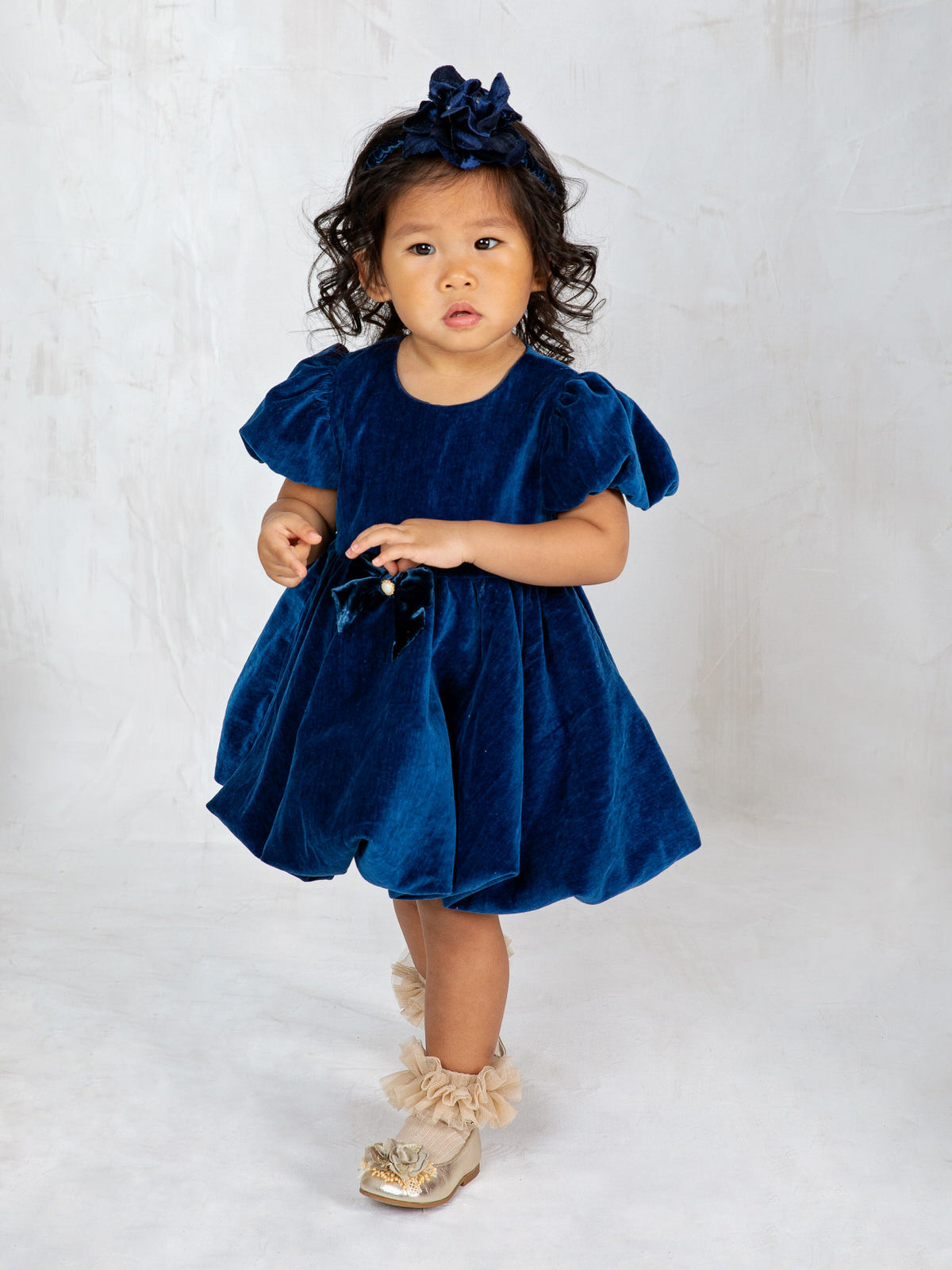 Βρεφικό μπαλούν φόρεμα με βαμβακερό βελούδο- AVERY