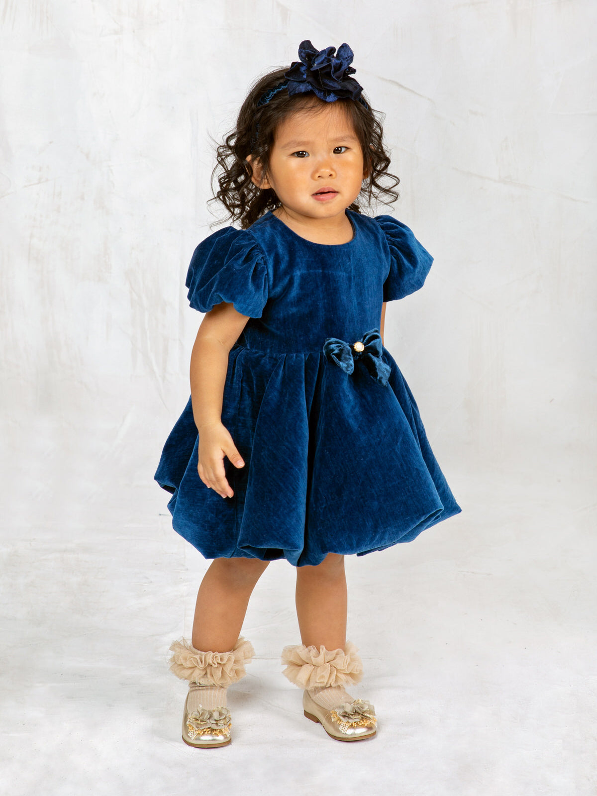 Βρεφικό μπαλούν φόρεμα με βαμβακερό βελούδο- AVERY