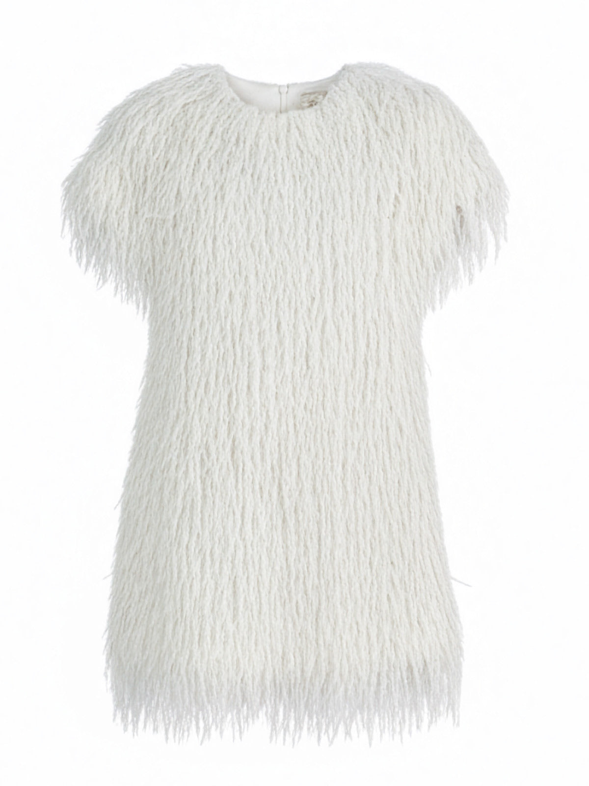 Girls' dress with fringes in regular line - DORA