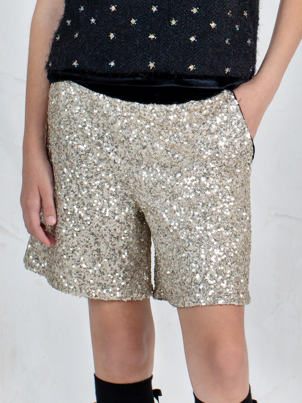 Girl's Bouclé top with sequins and beads - LIBERTY