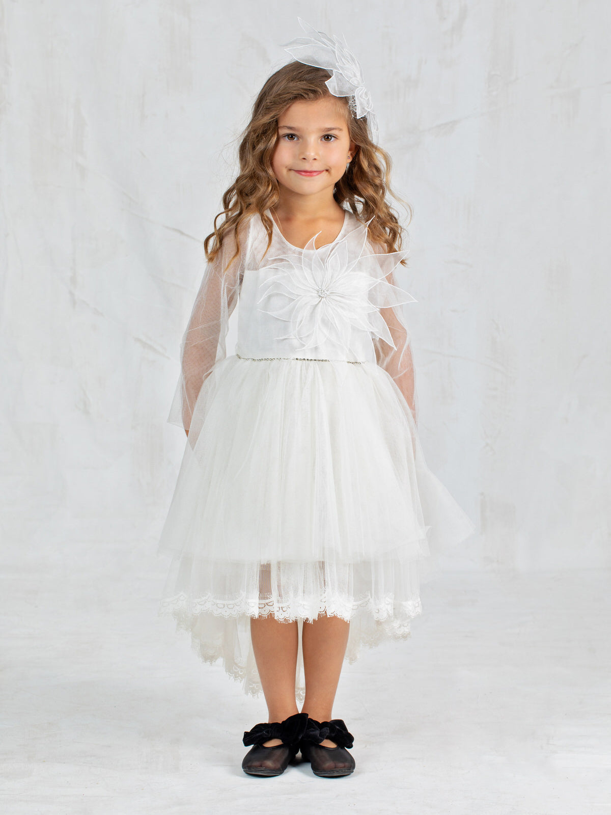 Girl's lace asymmetrical dress – SCOTTIE
