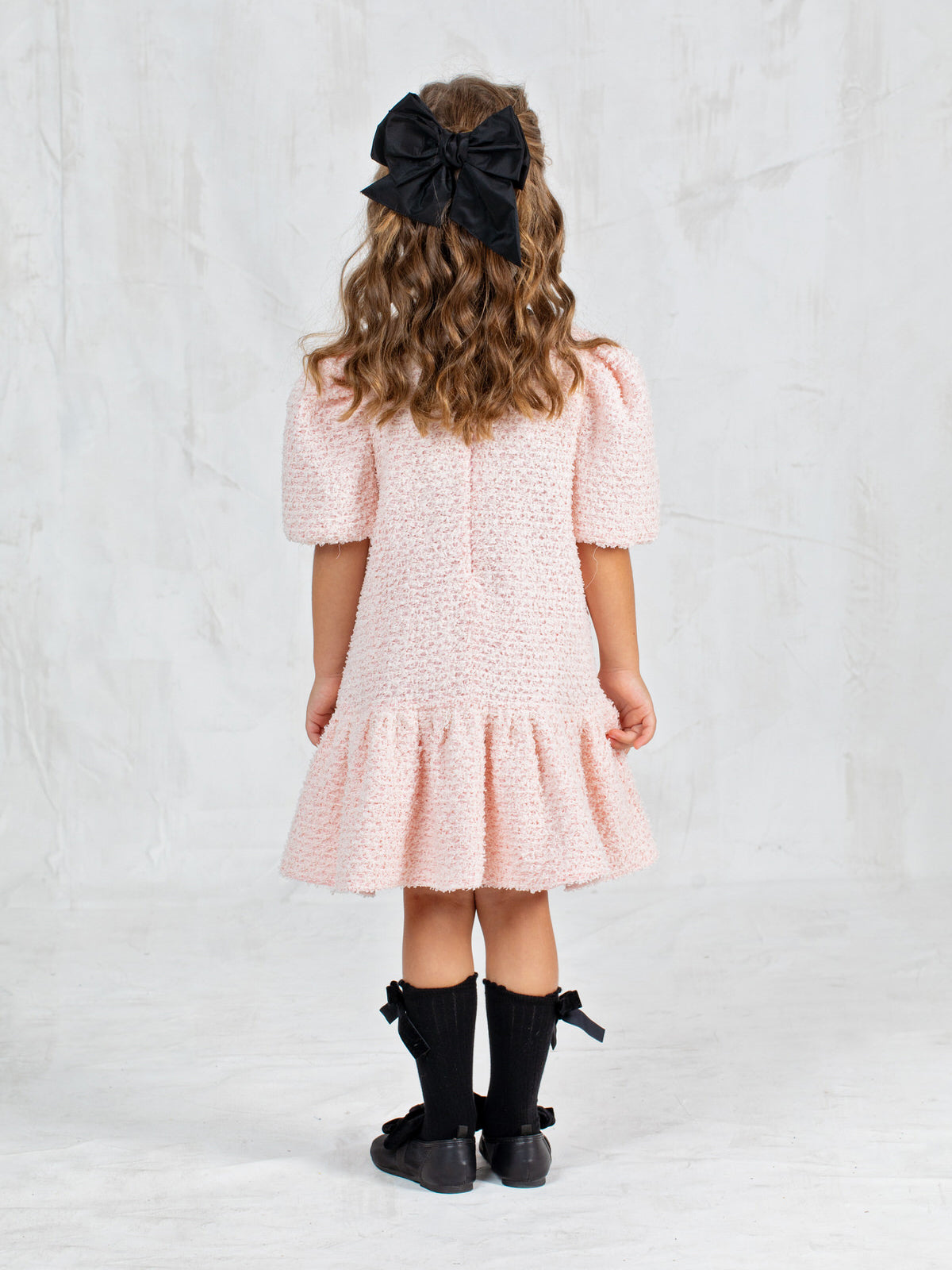 Girls' jacquard dress with ruffles - CHELSY