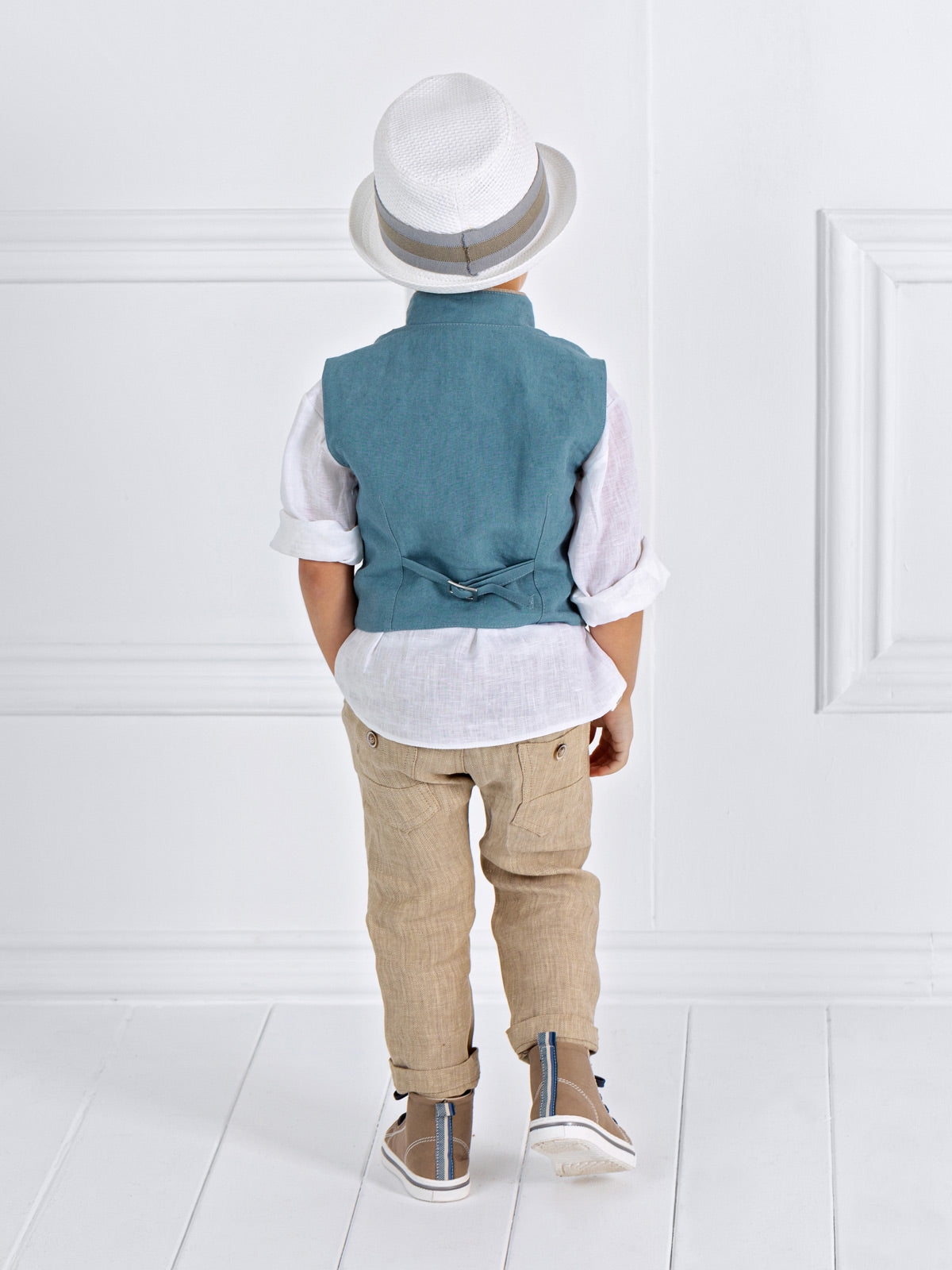 Boy's Linen Baptism outfit set 6pcs - SANRENO