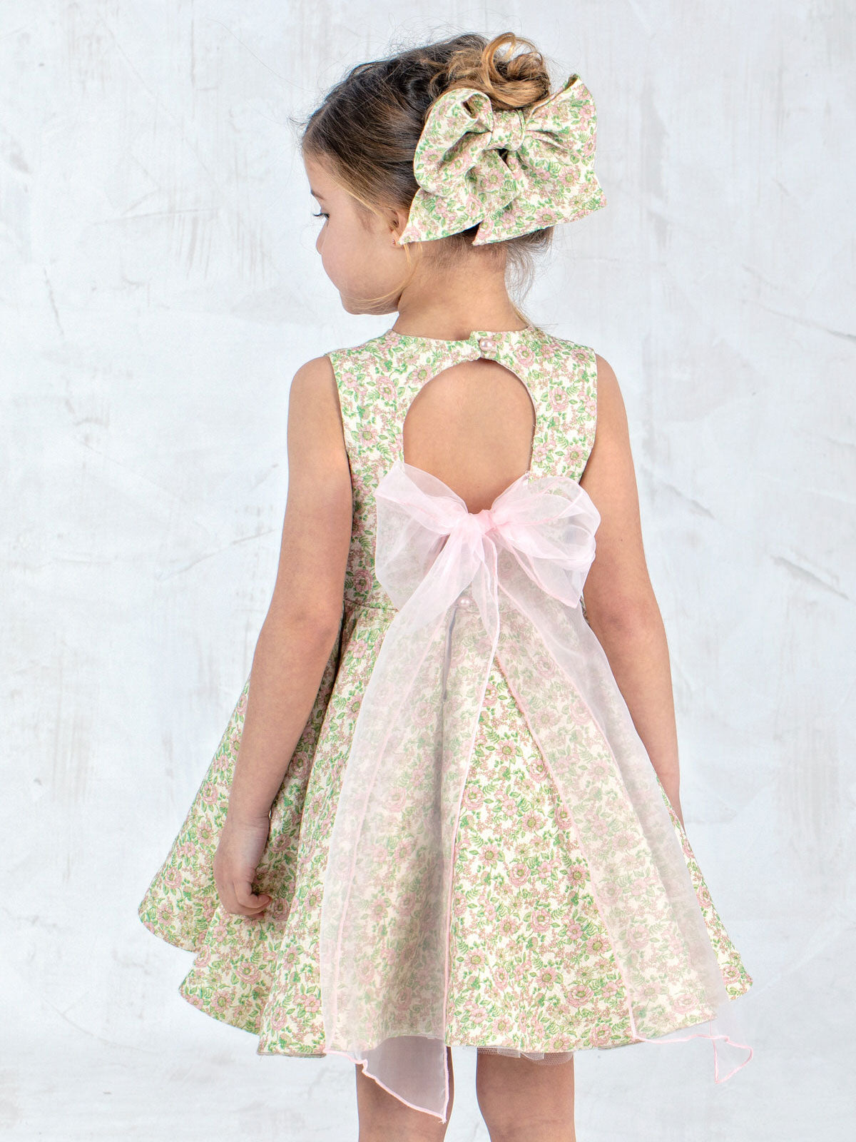 Girl's cotton backless dress - ODESSA B. | Designer's Cat Girl's cotton backless dress - ODESSA B. | Designer's Cat