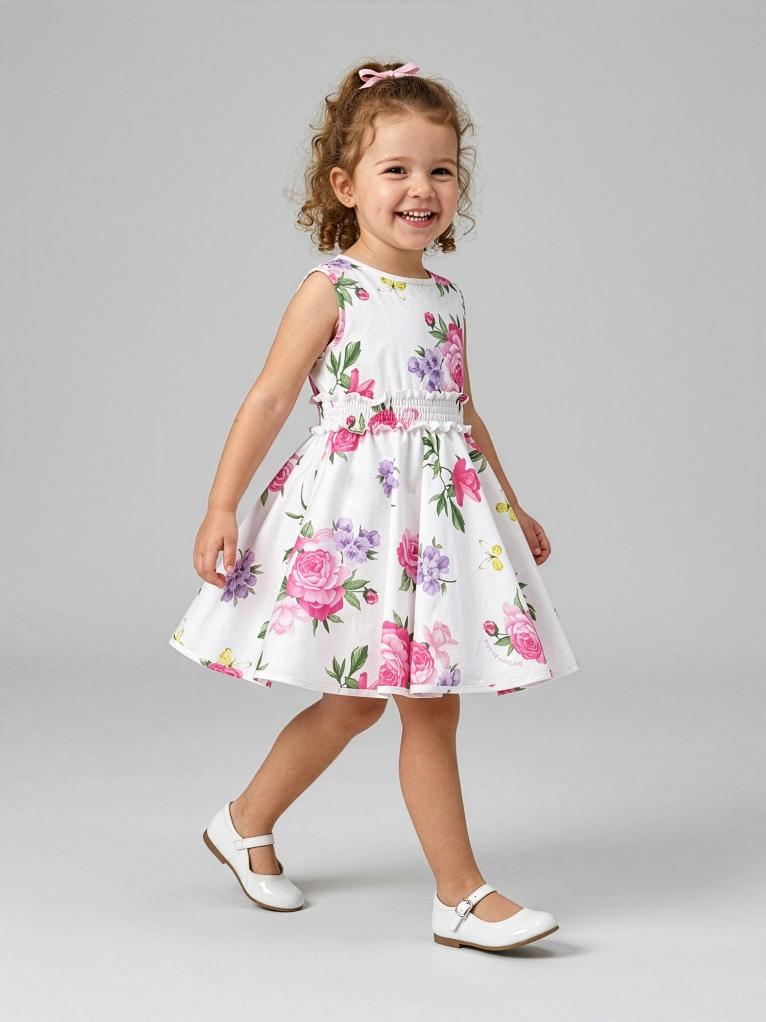 Monnalisa Girls' floral dress-11G908