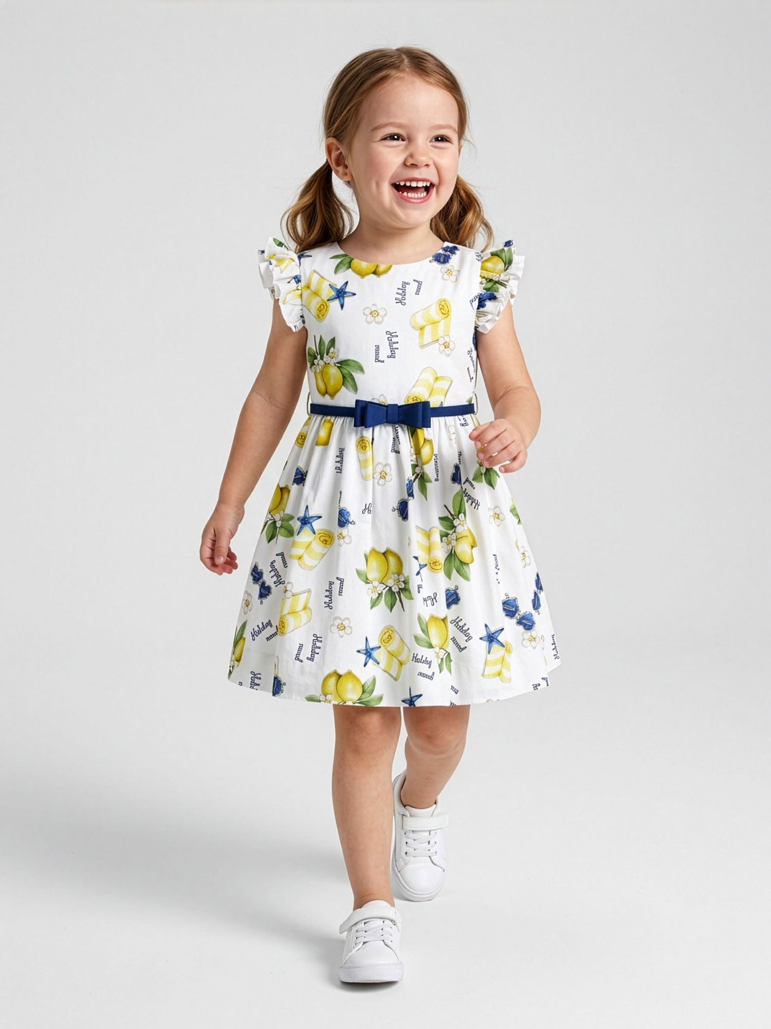 Monnalisa - Girls’ Lemon-print dress-11G920