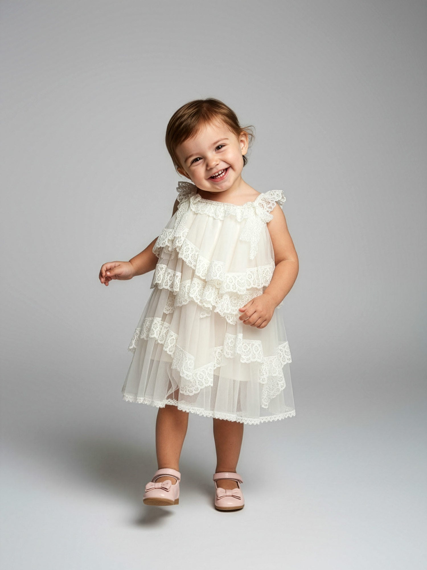 Girl's Tulle dress with lace-DANAE