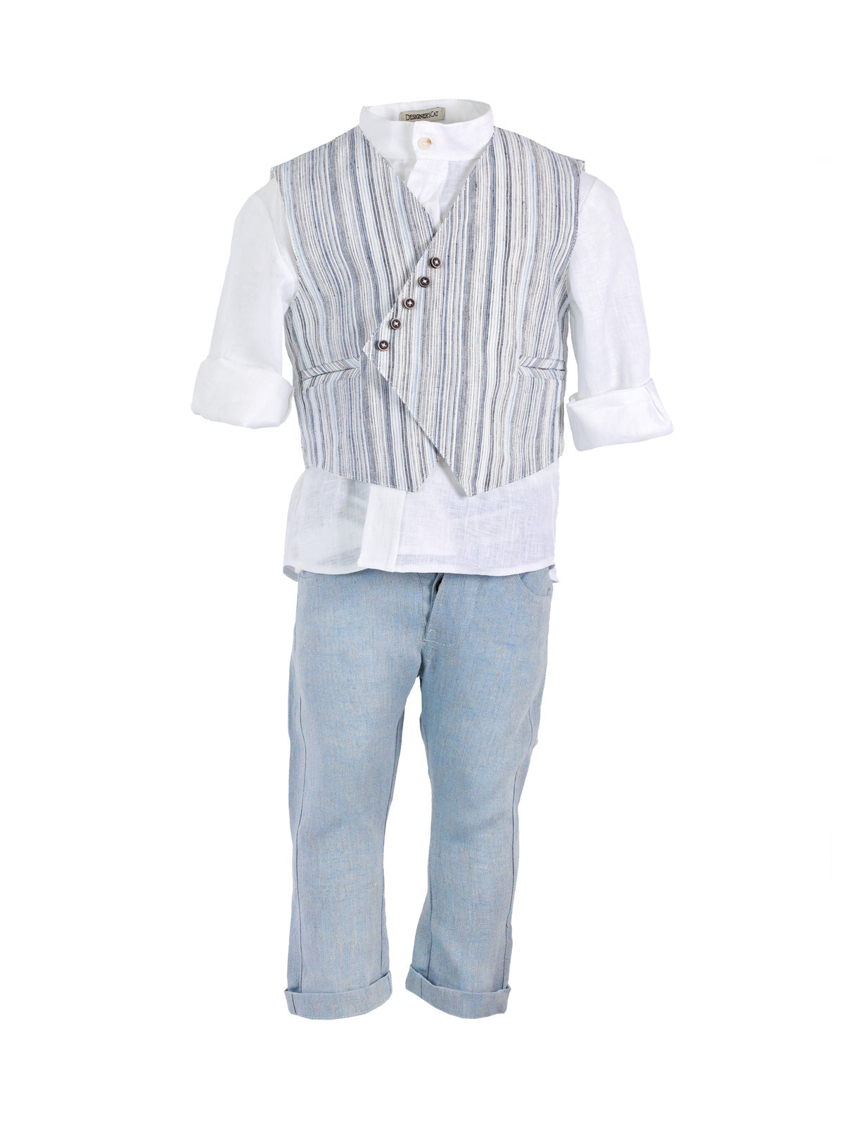 Boy's Linen Baptism outfit set 5pcs - AVELINO