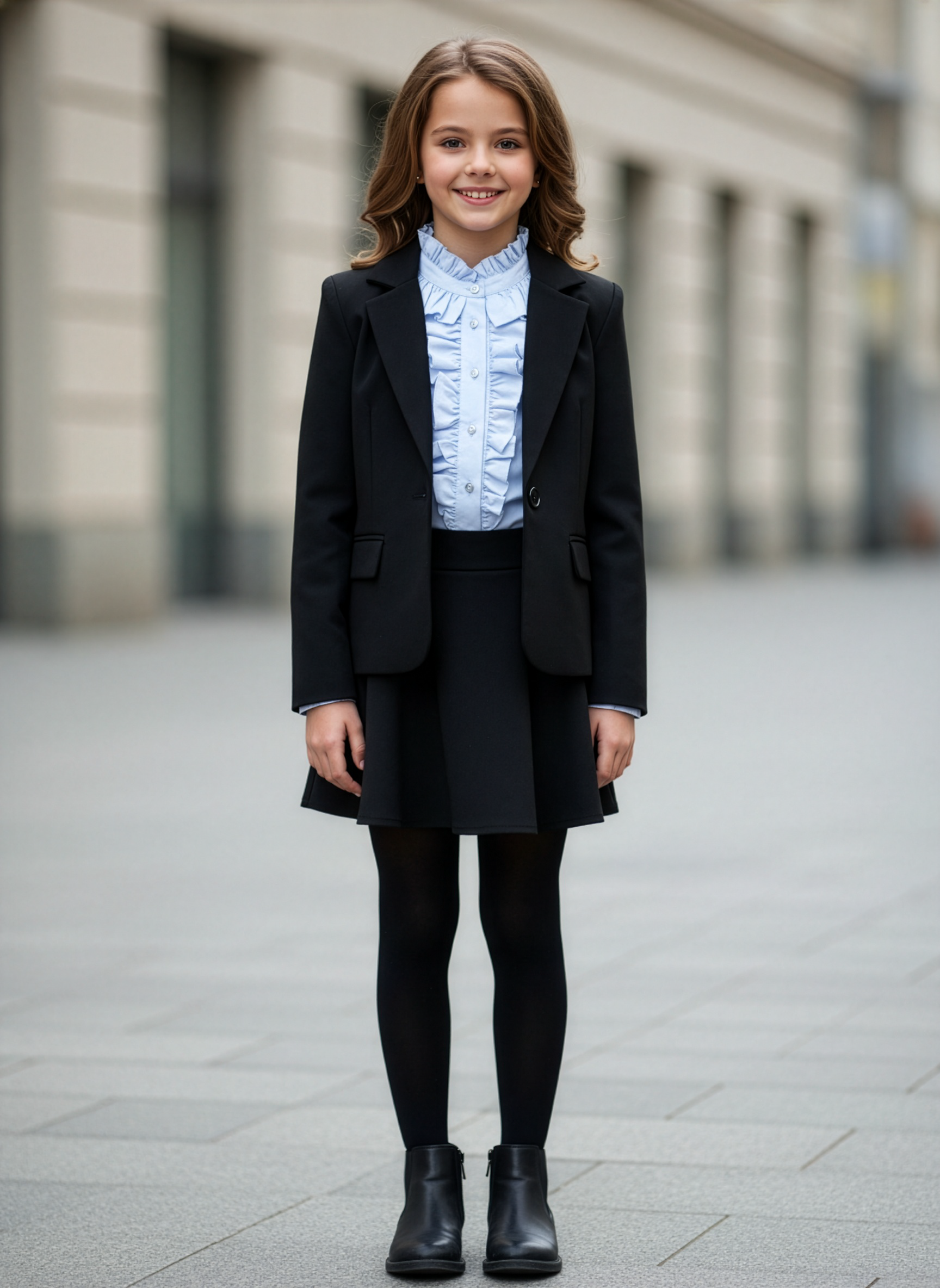 Girl's Shirt with stand-up collar - VERIA