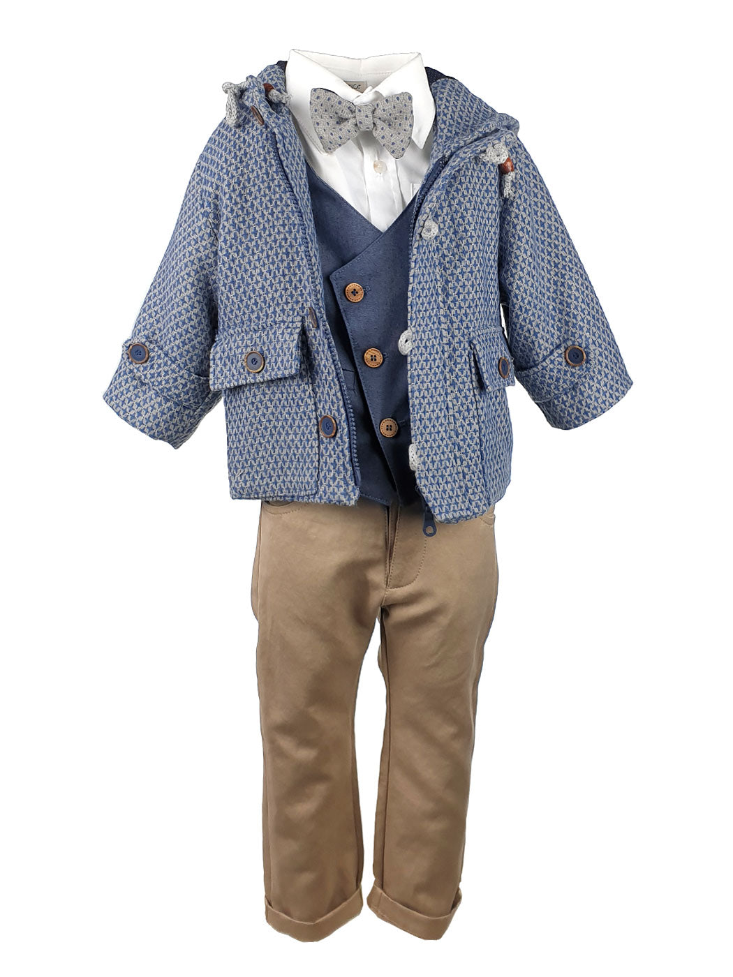Boy's coat with checkered pattern - GERMAN Blue