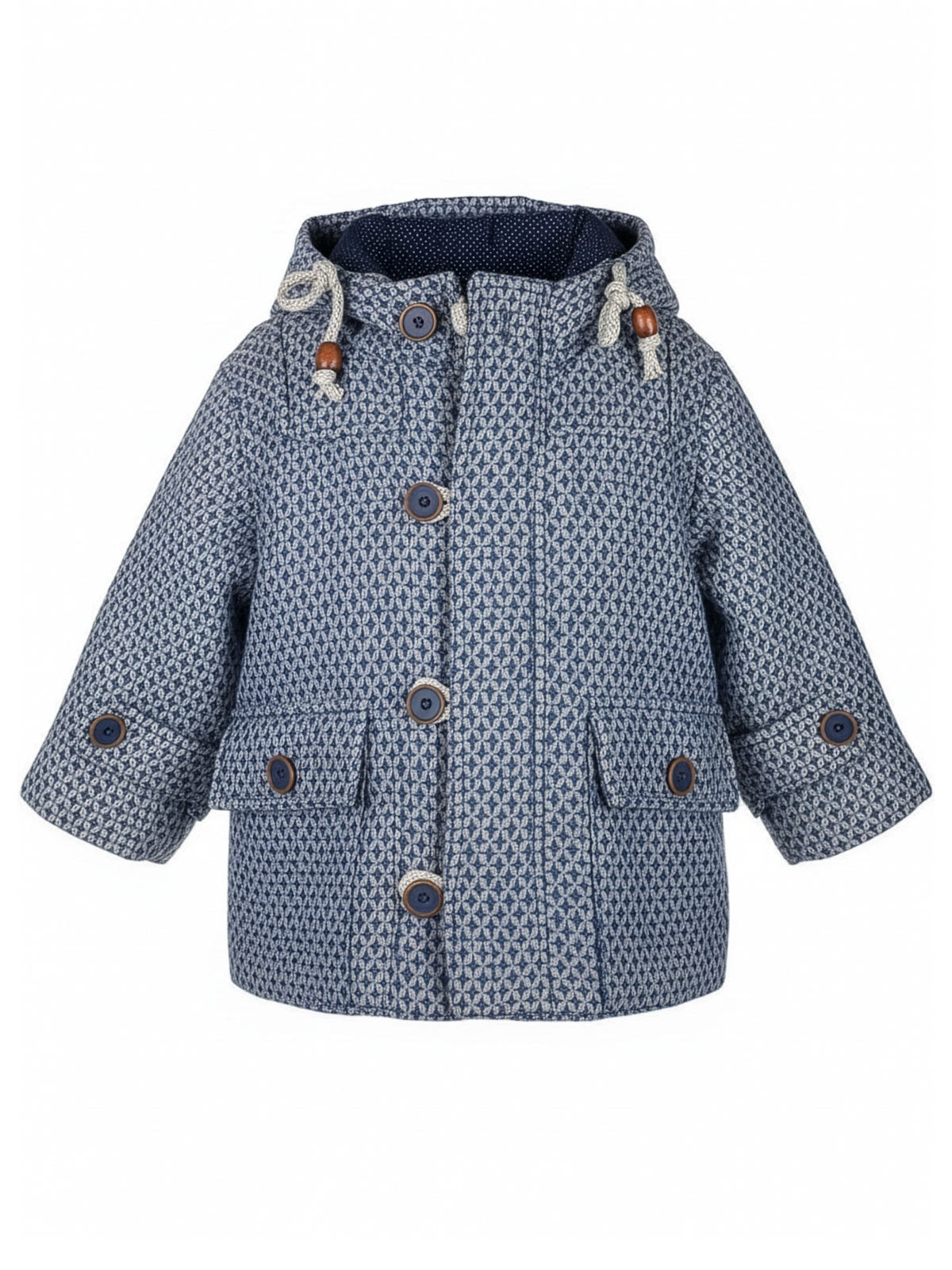 Boy's coat with checkered pattern - GERMAN Blue