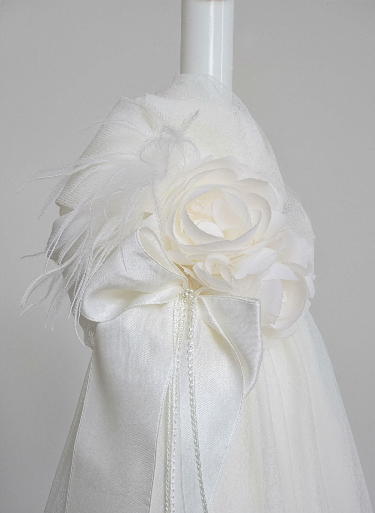 Christening candle with flowers - HERSILIA