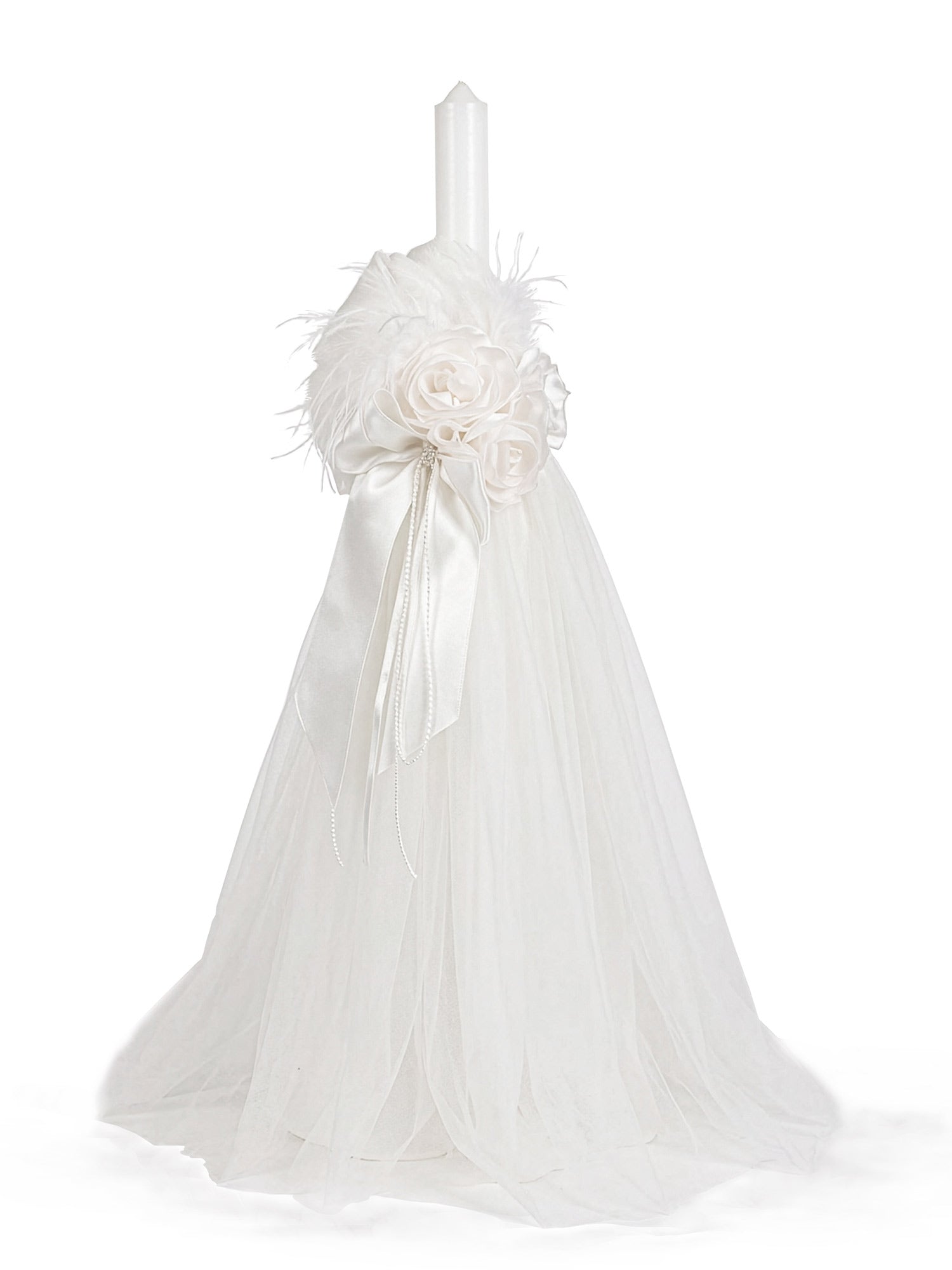 Christening candle with flowers - HERSILIA