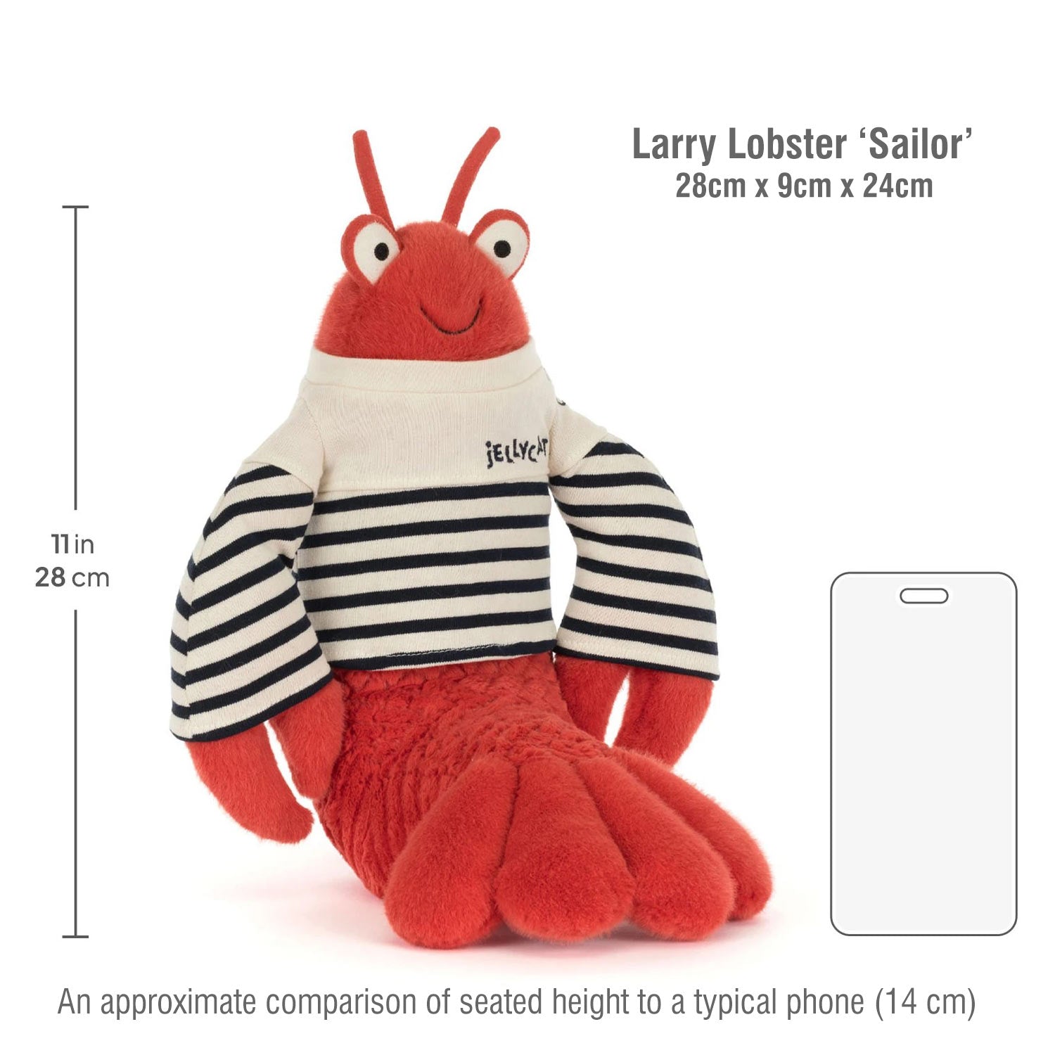 Jellycat soft toy Larry Lobster ‘Sailor’-LOB2LAR