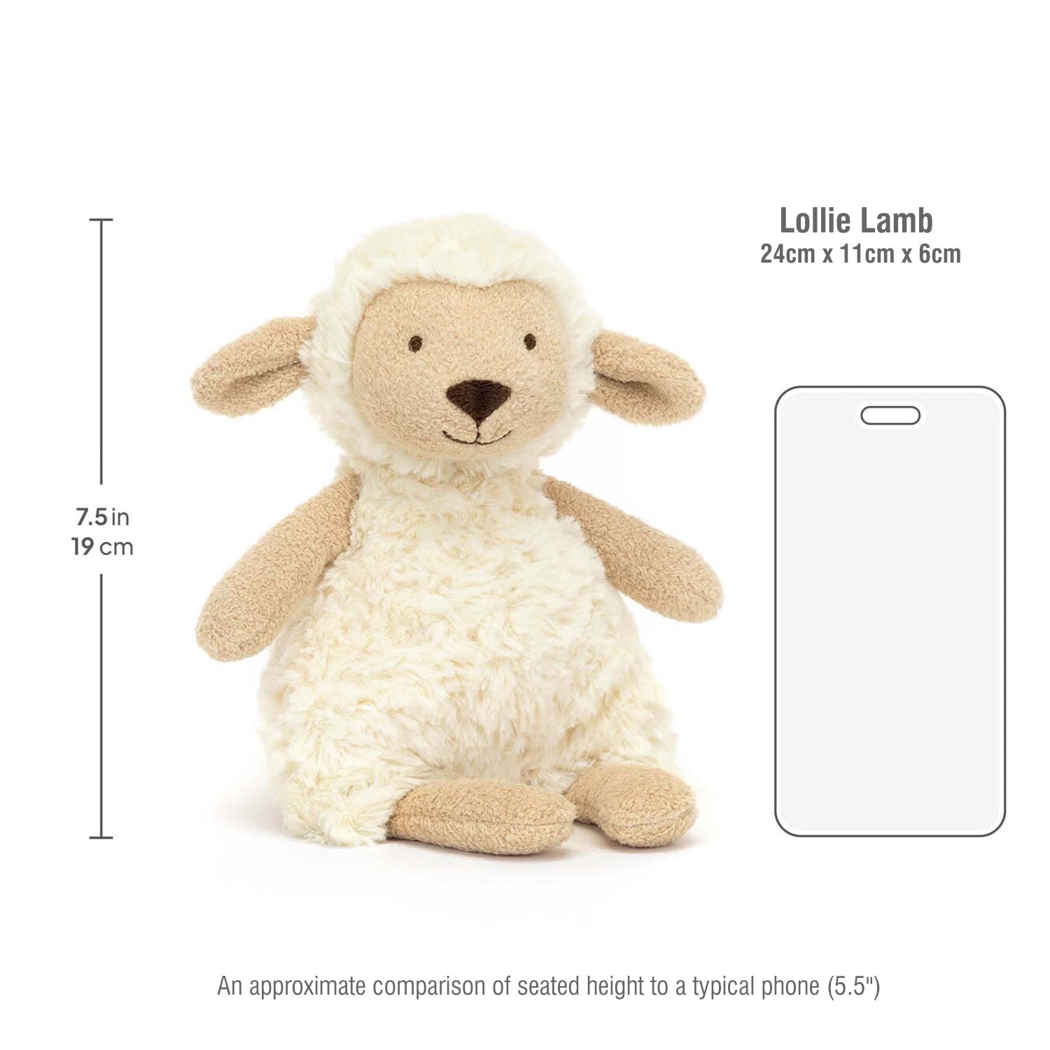 Jellycat soft toy Lollie Lamb-LO4L
