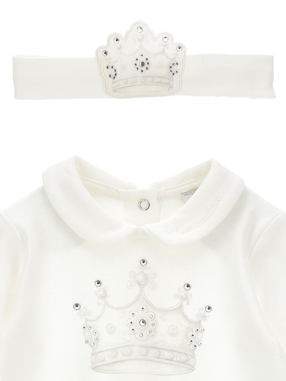Monnalisa-Jumpsuit with Rhinestone crown headband-35F503