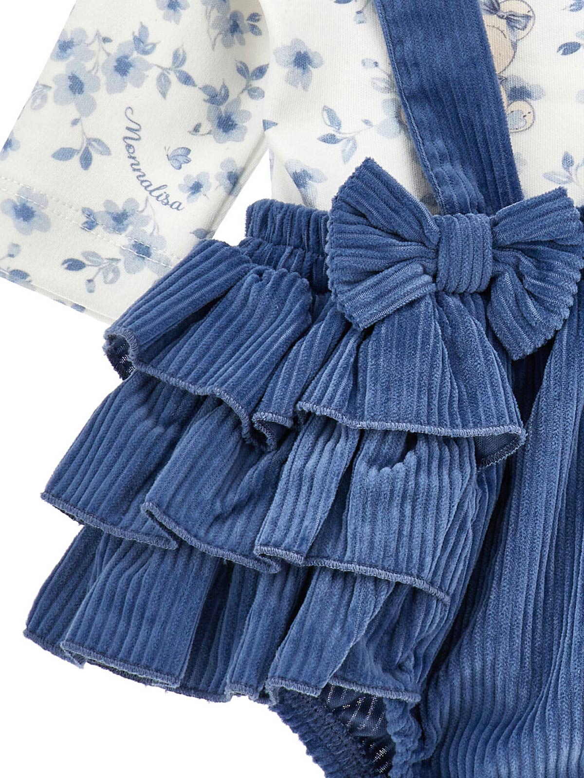 Monnalisa Γαλάζιο Βρεφικό σύνολο με τύπωμα αρκουδάκια