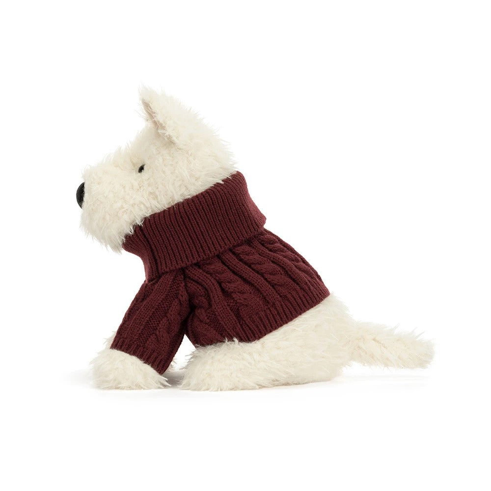 Jellycat Munro Scottie Dog 'Winter Jumper'-MUN2JUM