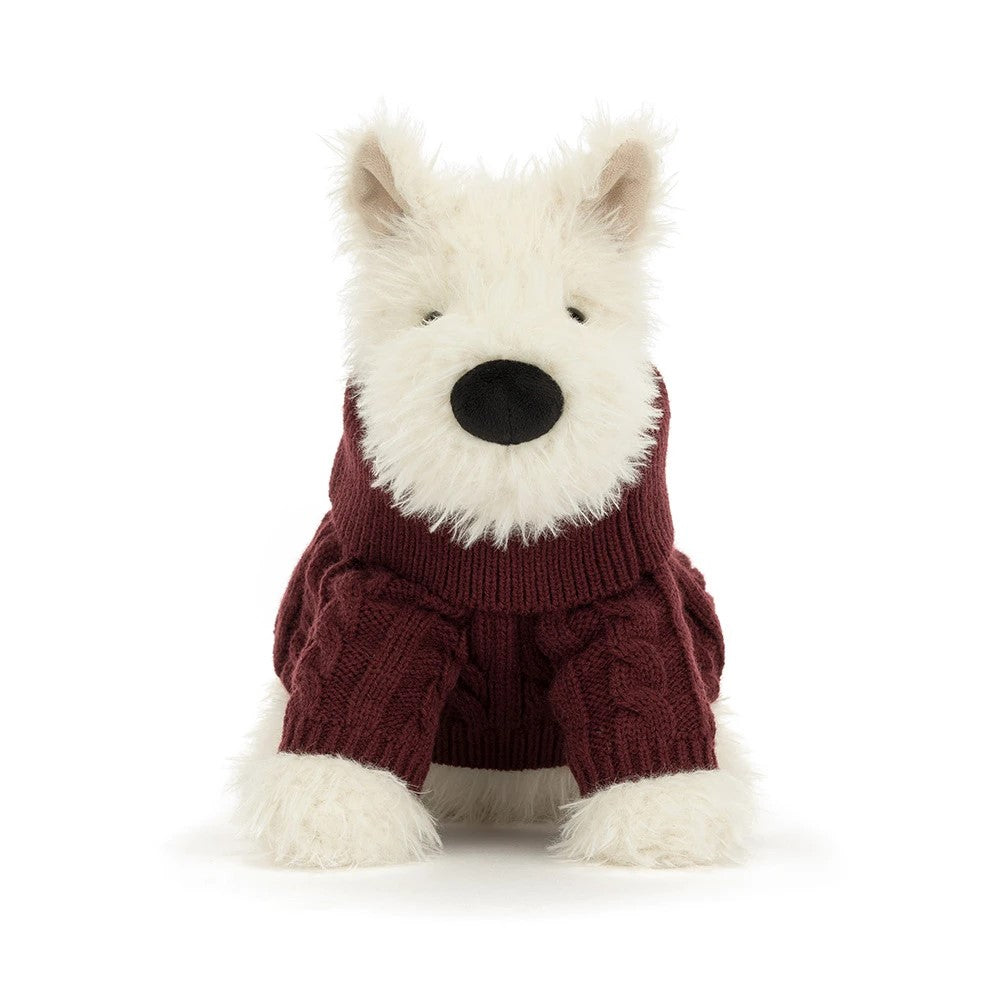 Jellycat Munro Scottie Dog 'Winter Jumper'-MUN2JUM