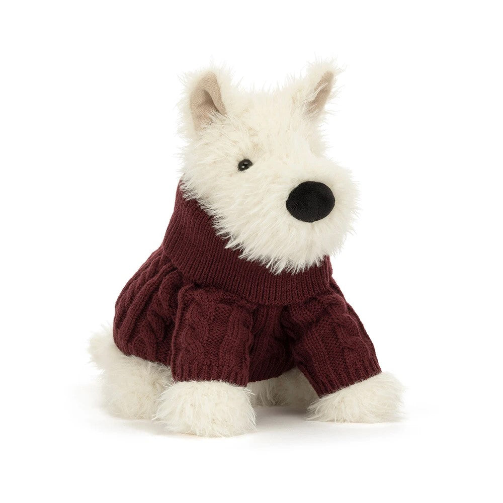 Jellycat Munro Scottie Dog 'Winter Jumper'-MUN2JUM