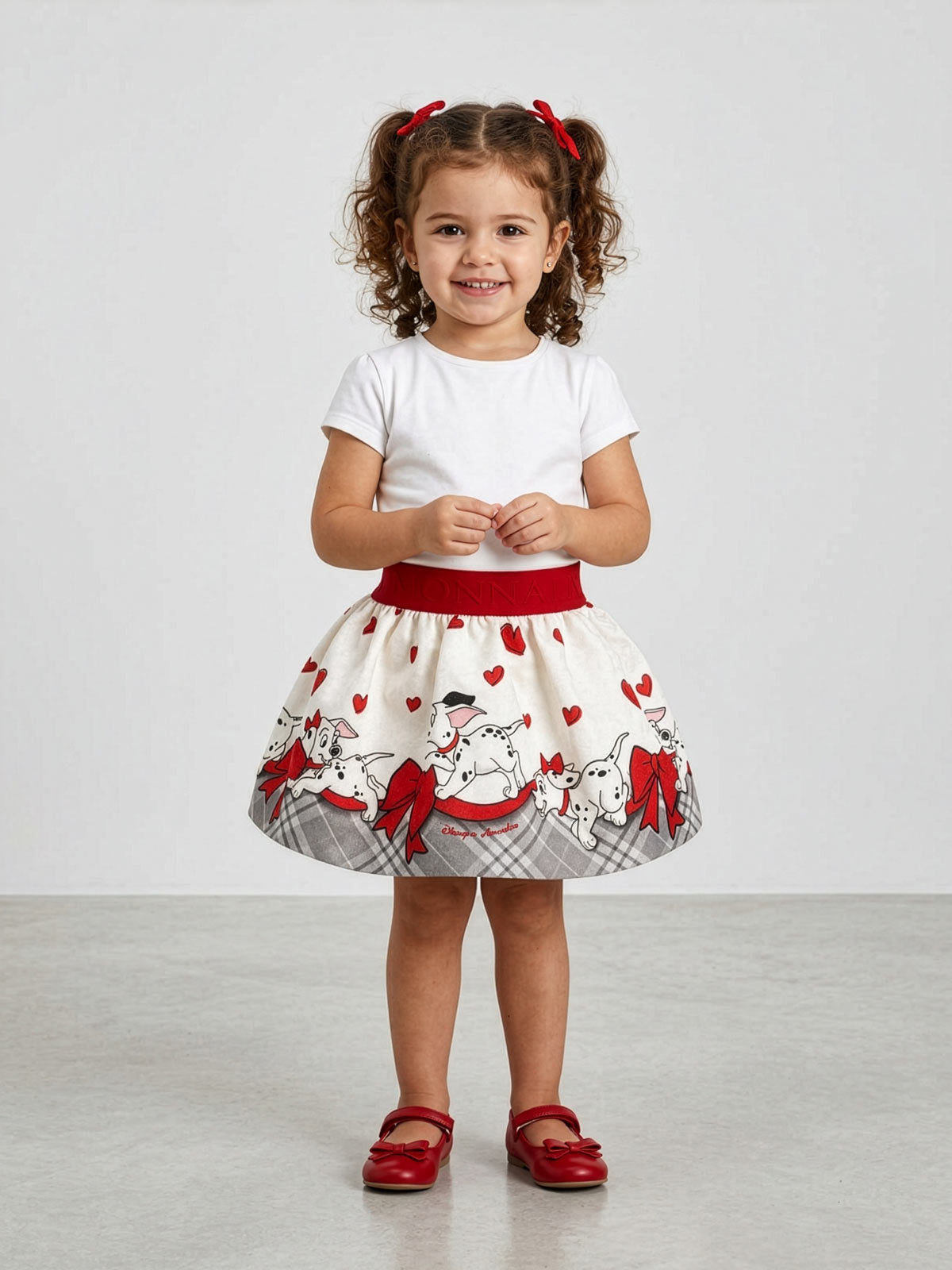 Monnalisa Girls 101 Dalmatians & Hearts Skirt-317H703