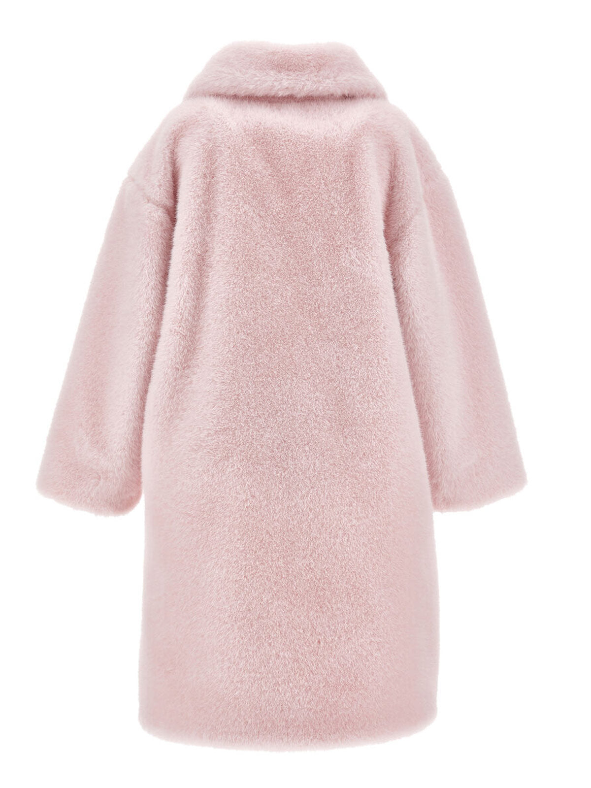 Monnalisa Ροζ Βελούδινο παλτό Teddy για κορίτσια