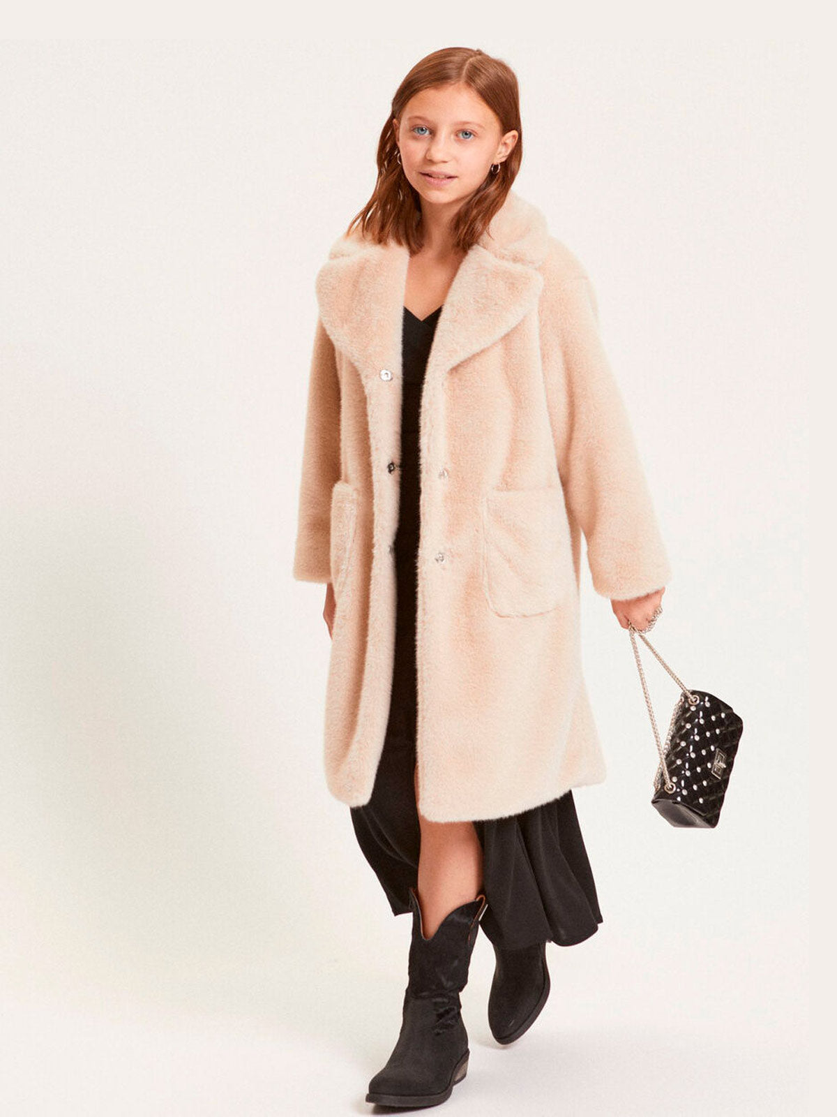 Monnalisa Girl's Teddy plush Beige coat - 17F104