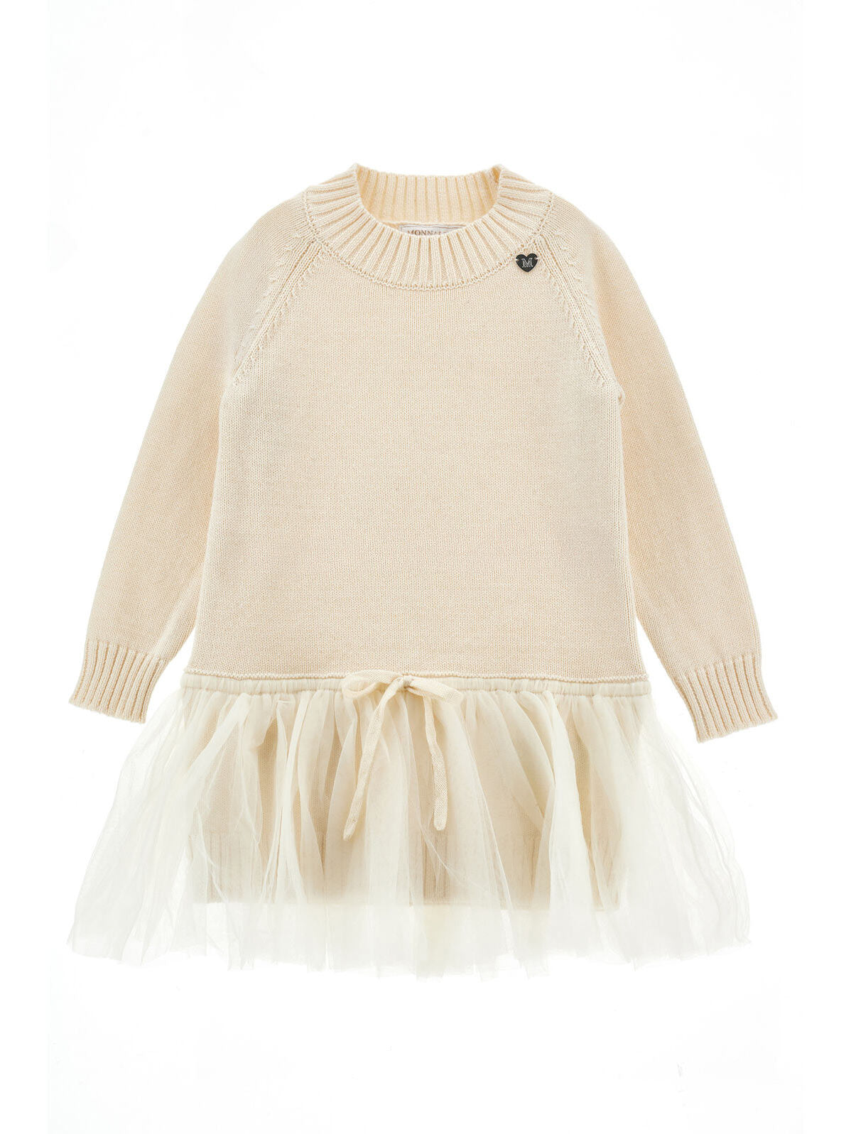 Monnalisa Girl's Wool & Tulle Dress–Cream-17H900