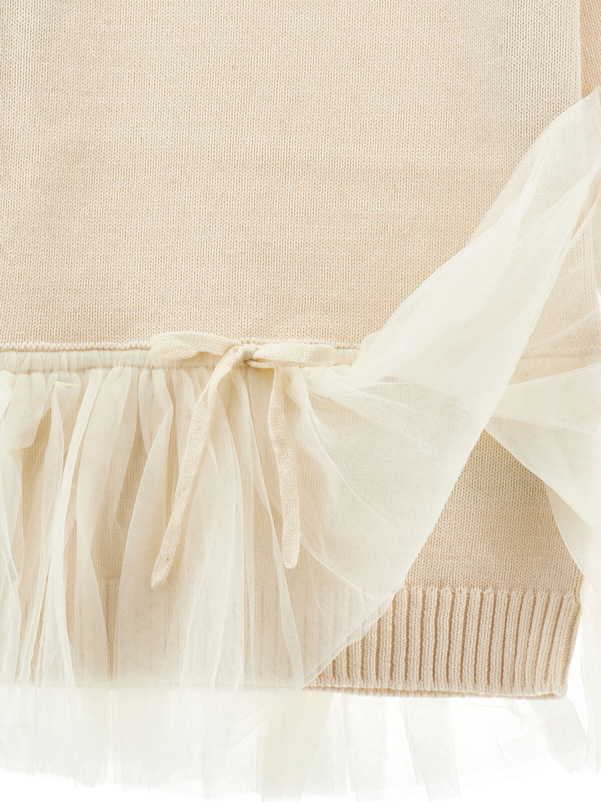 Monnalisa Girl's Wool & Tulle Dress–Cream-17H900