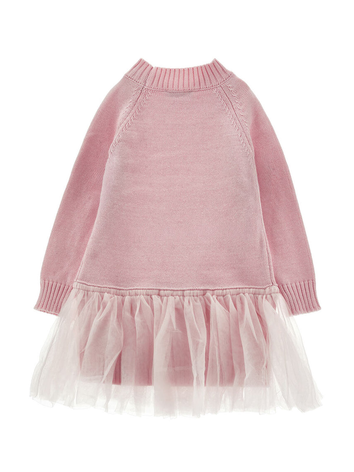 Monnalisa Girl's Wool & Tulle Dress–pink-17H900