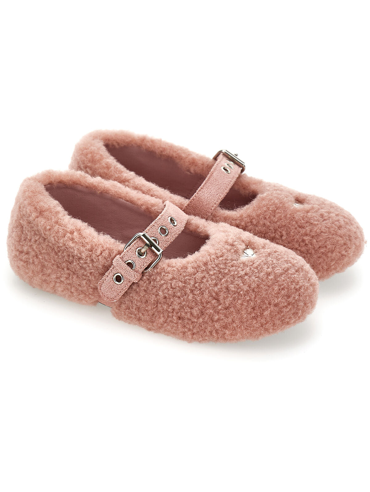 Monnalisa-Teddy buckle pink ballerinas-8CH010