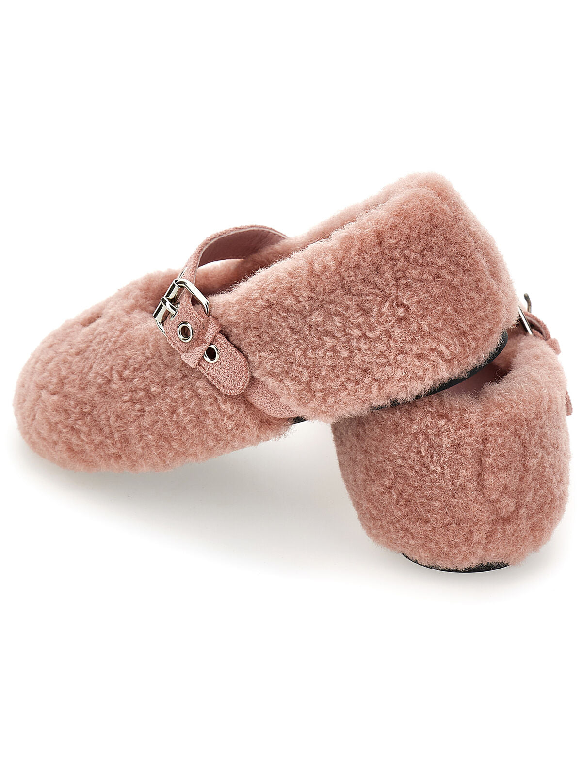 Monnalisa-Teddy buckle pink ballerinas-8CH010