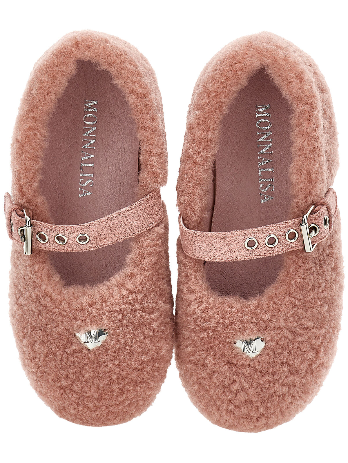 Monnalisa-Teddy buckle pink ballerinas-8CH010