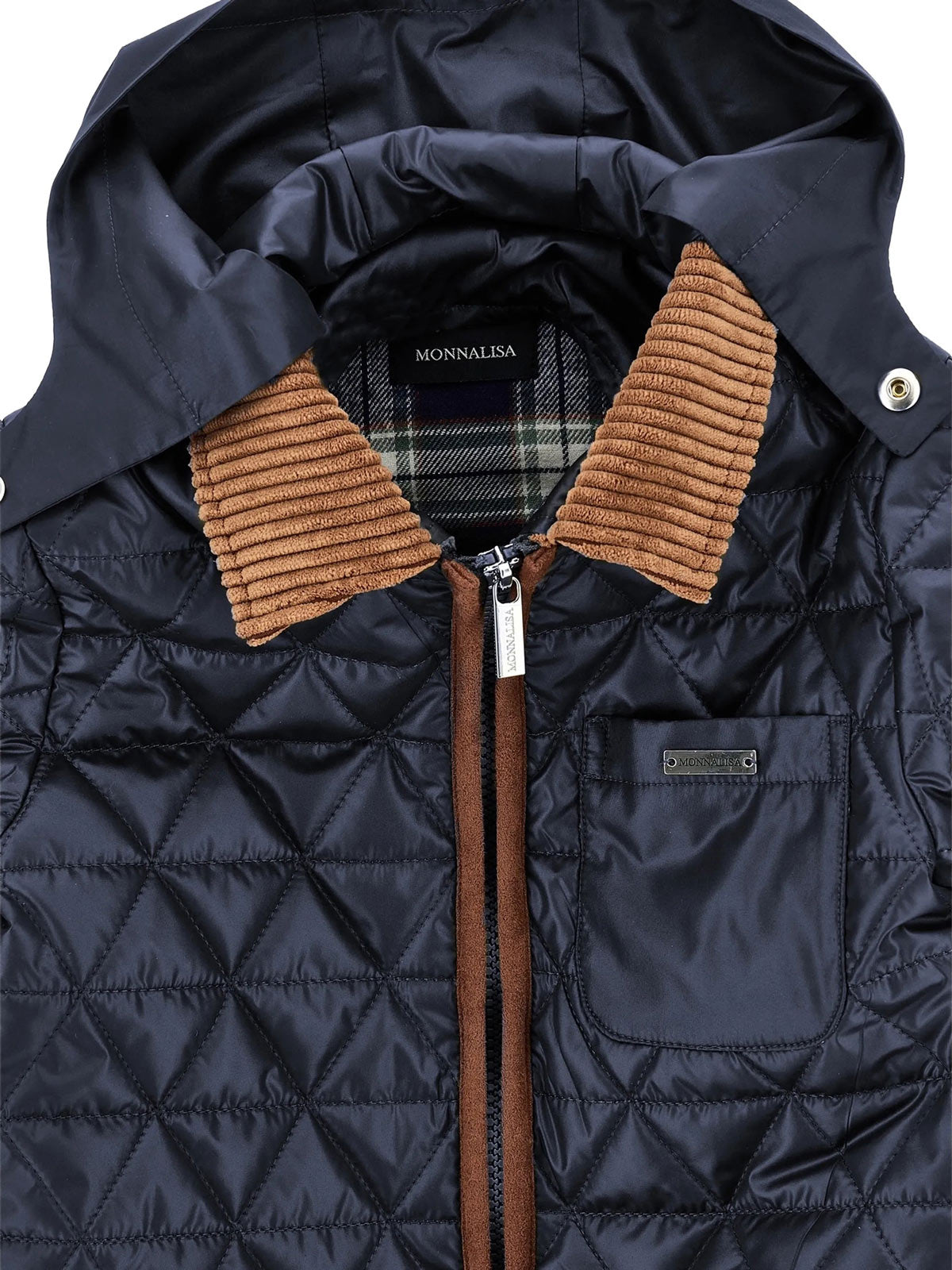Monnalisa Boys Blue Quilted Jacket-28H100
