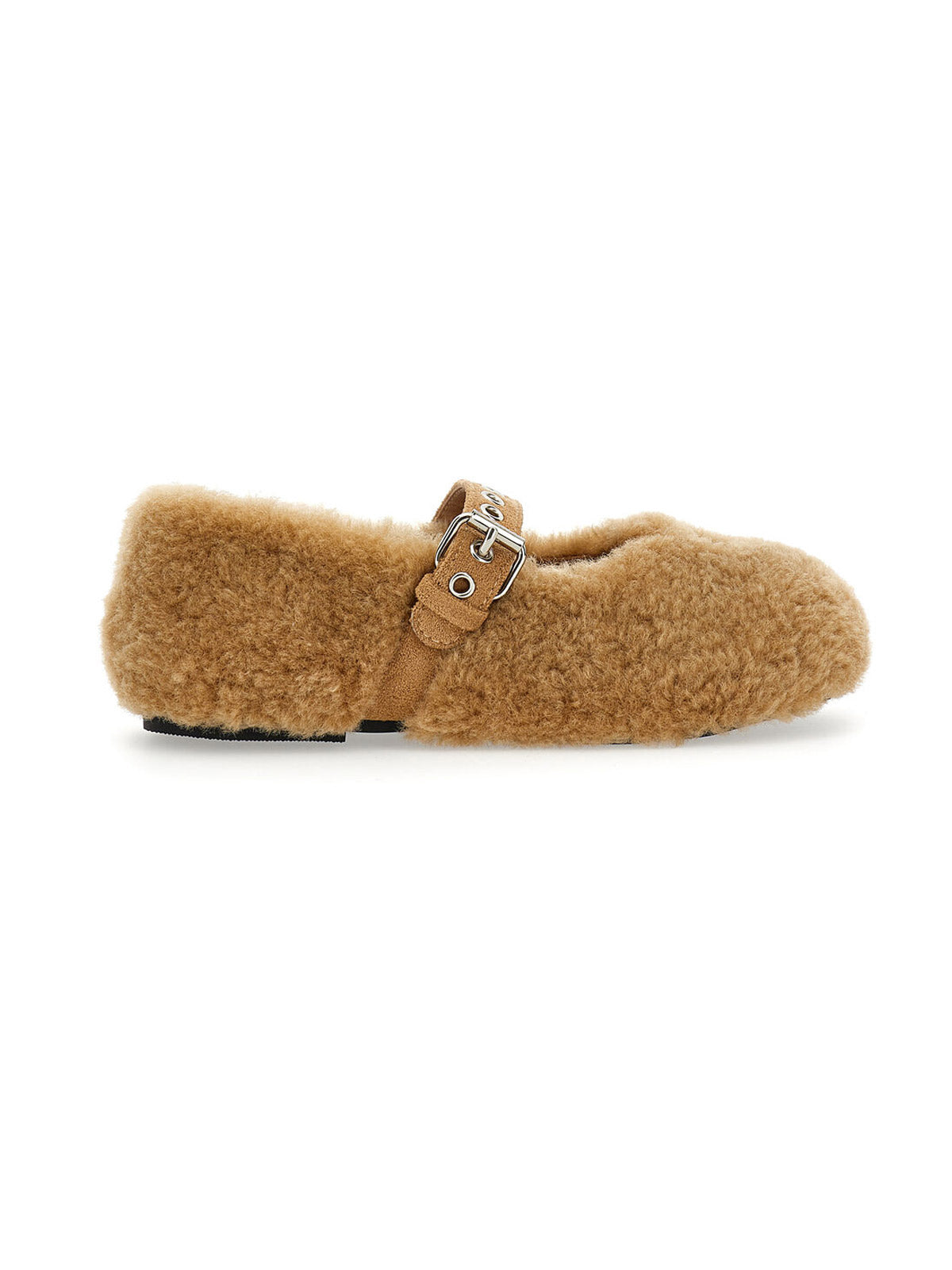 Monnalisa-Teddy buckle beige ballerinas-8CH010