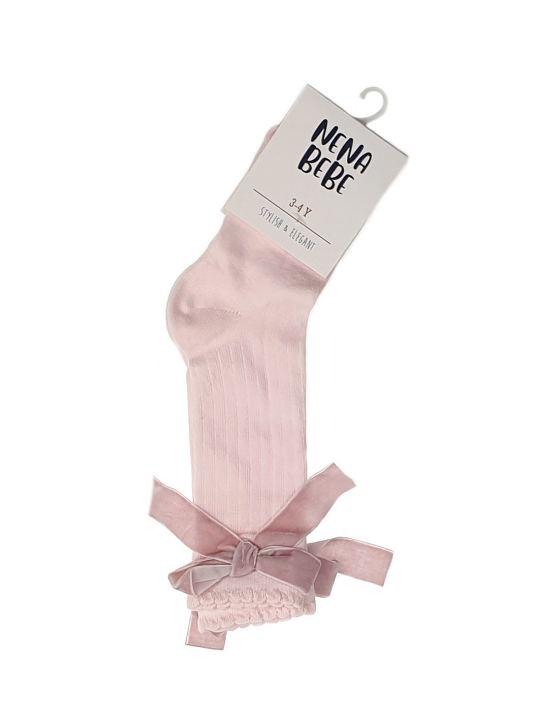 NENA BEBE Ribbed knee socks-6004 pink