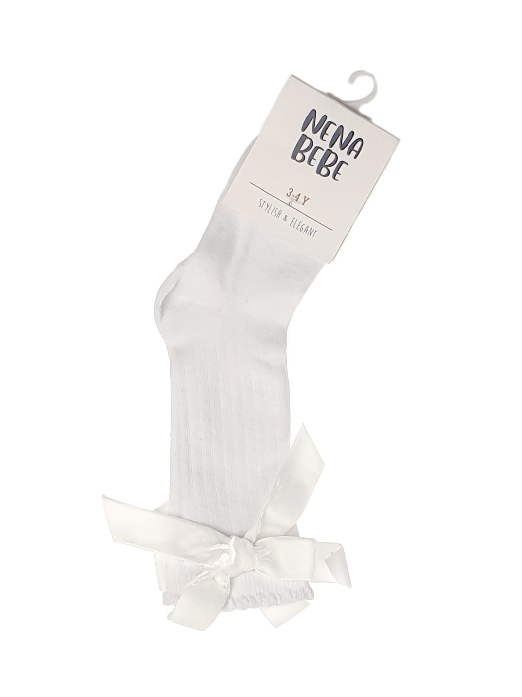 NENA BEBE Ribbed knee socks-6004 white