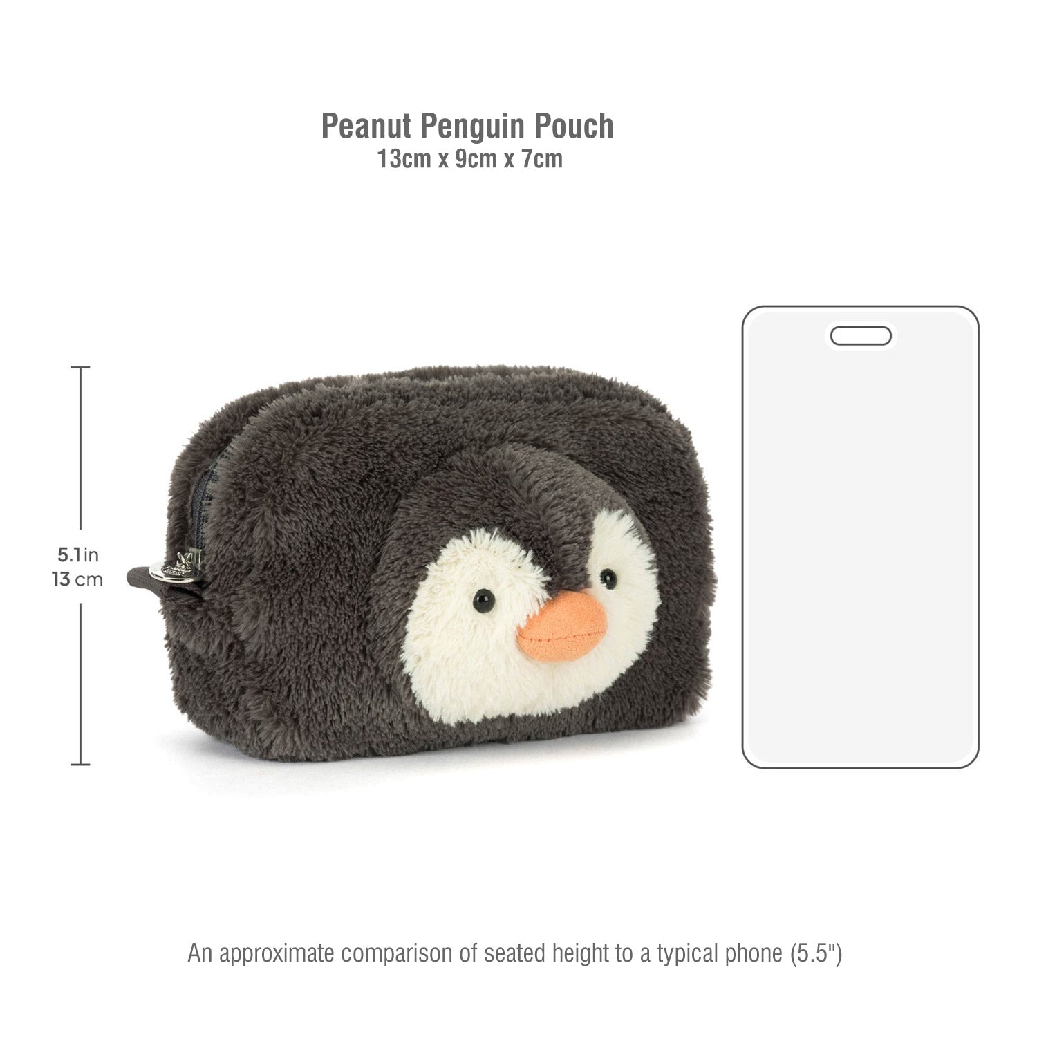 Jellycat soft toy Peanut Penguin Pouch-PNP4PP