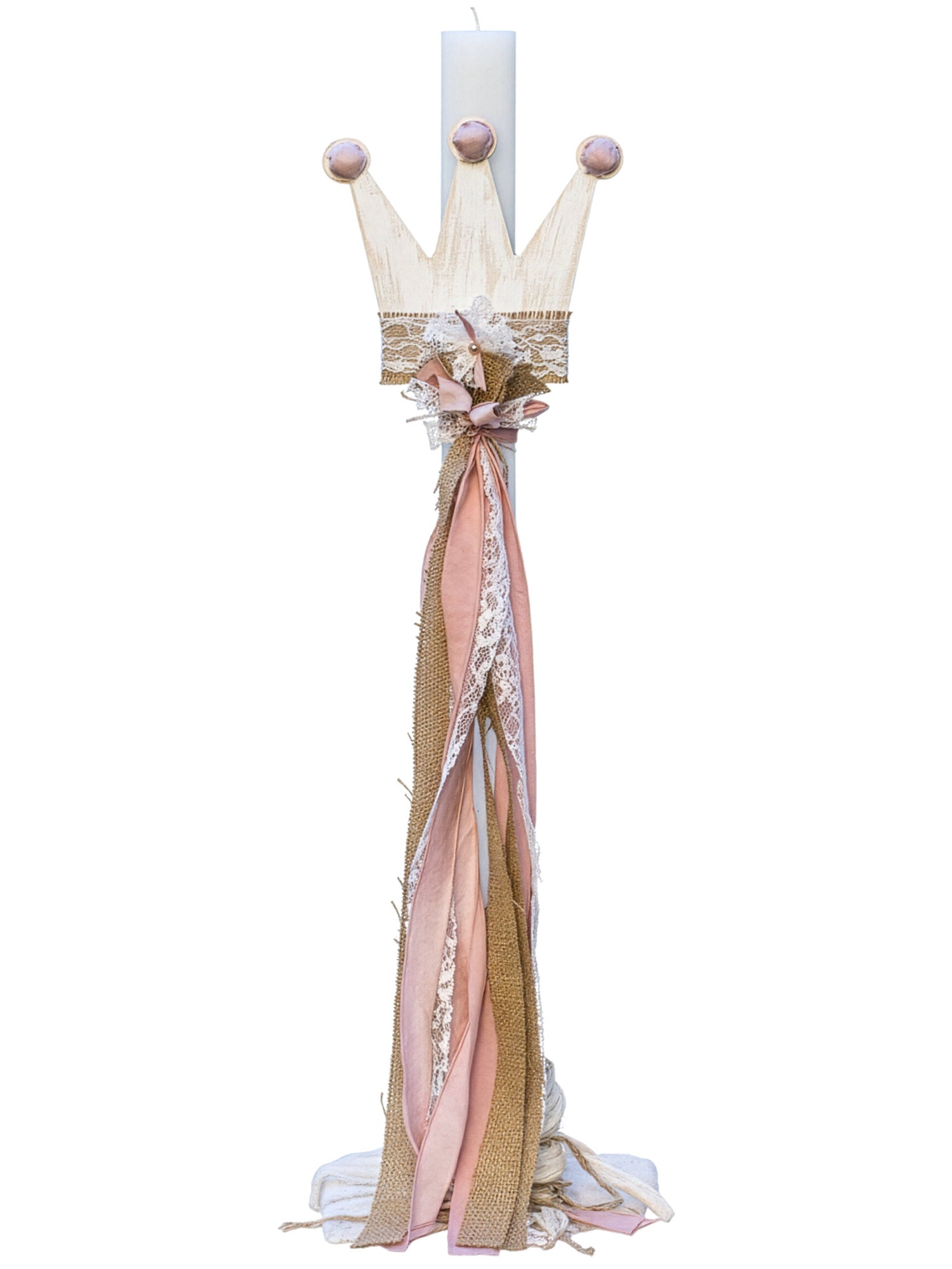 Baptism Candle for girl-Princess