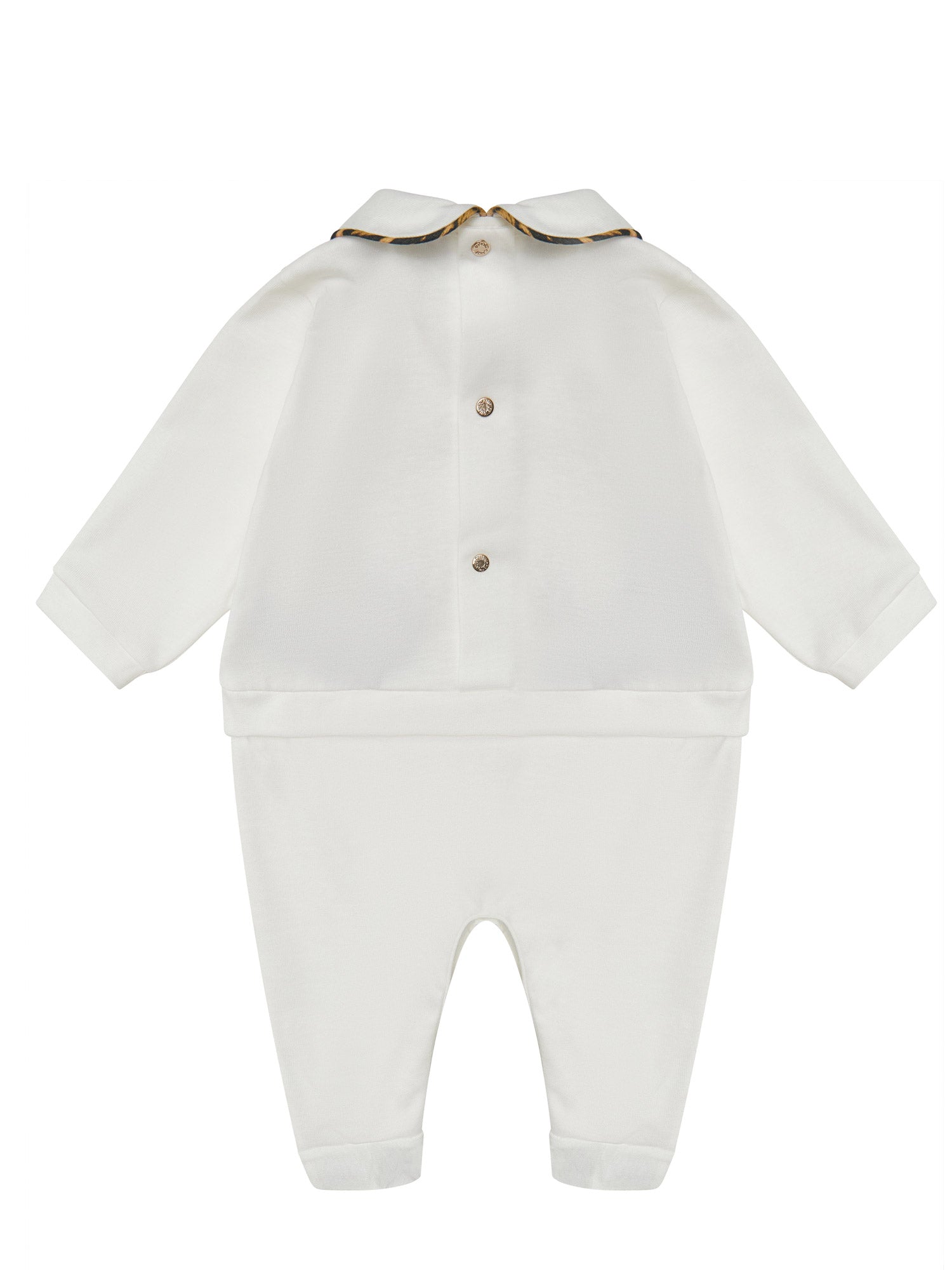 Roberto Cavalli Junior- babysuit with gold embroidered logo