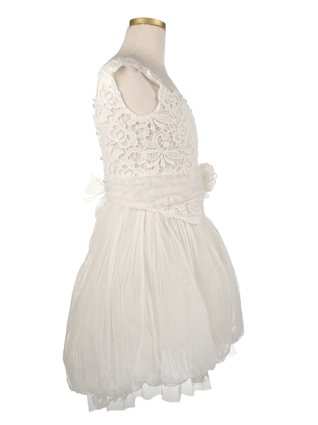 Girl's Lace Baloon dress - SANDRA off white
