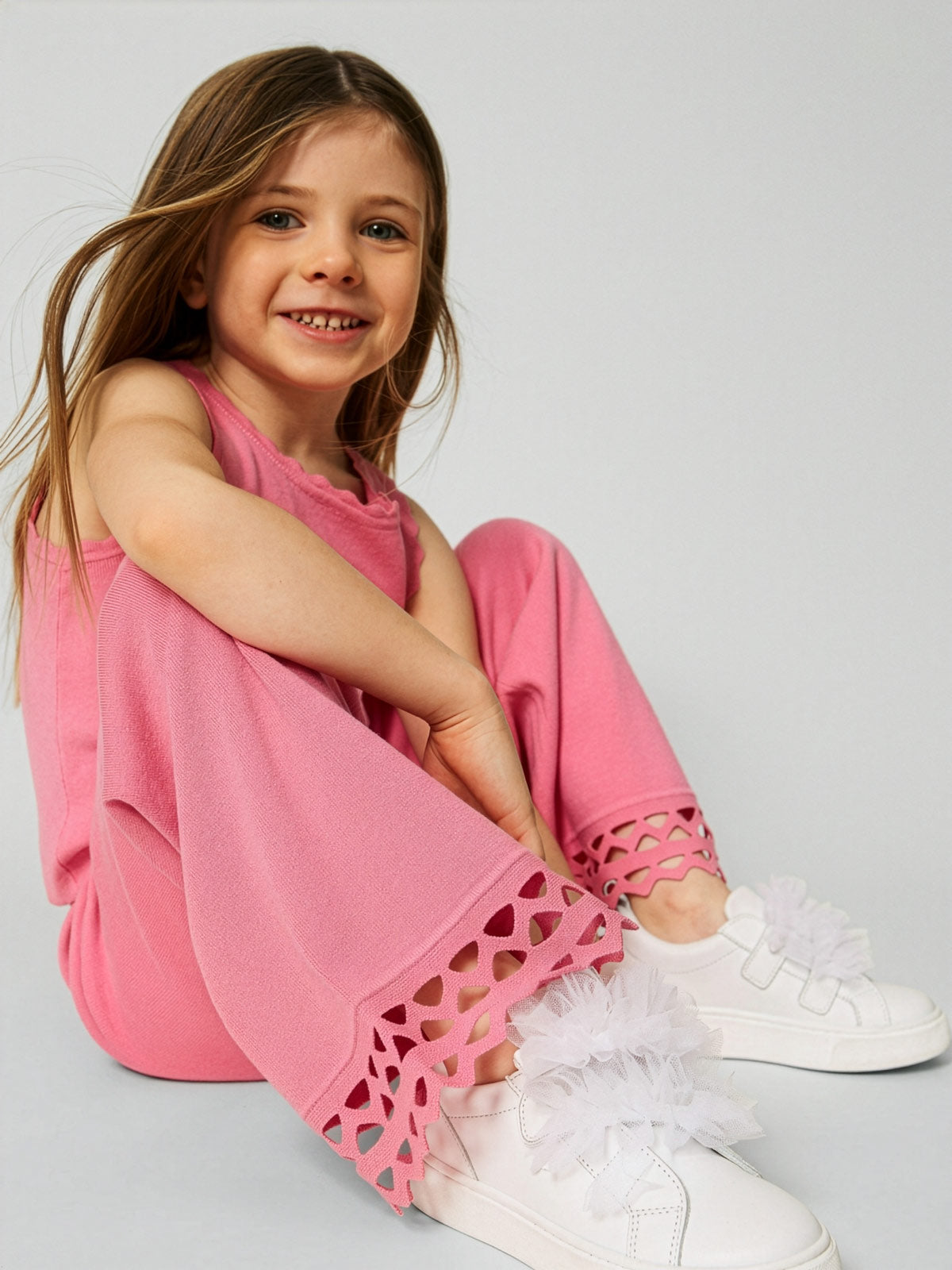 Twinset - Girls’ knitted viscose set top and trousers