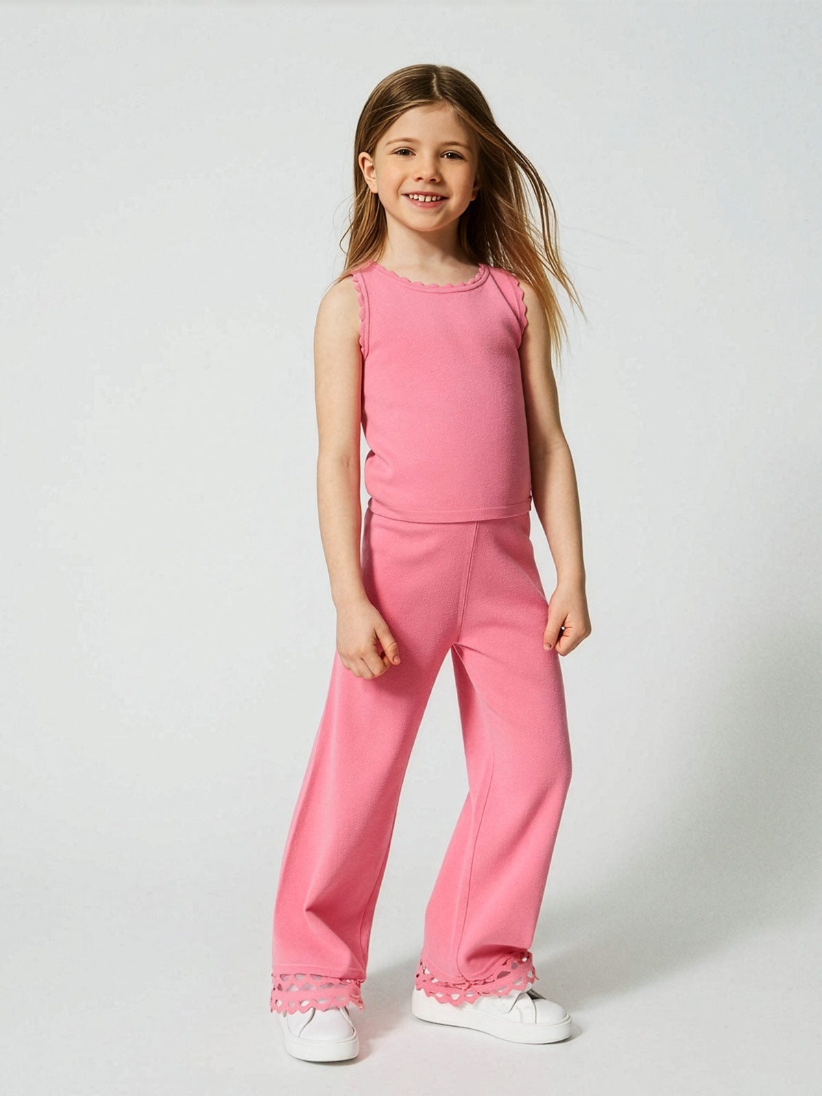 Twinset - Girls’ knitted viscose set top and trousers