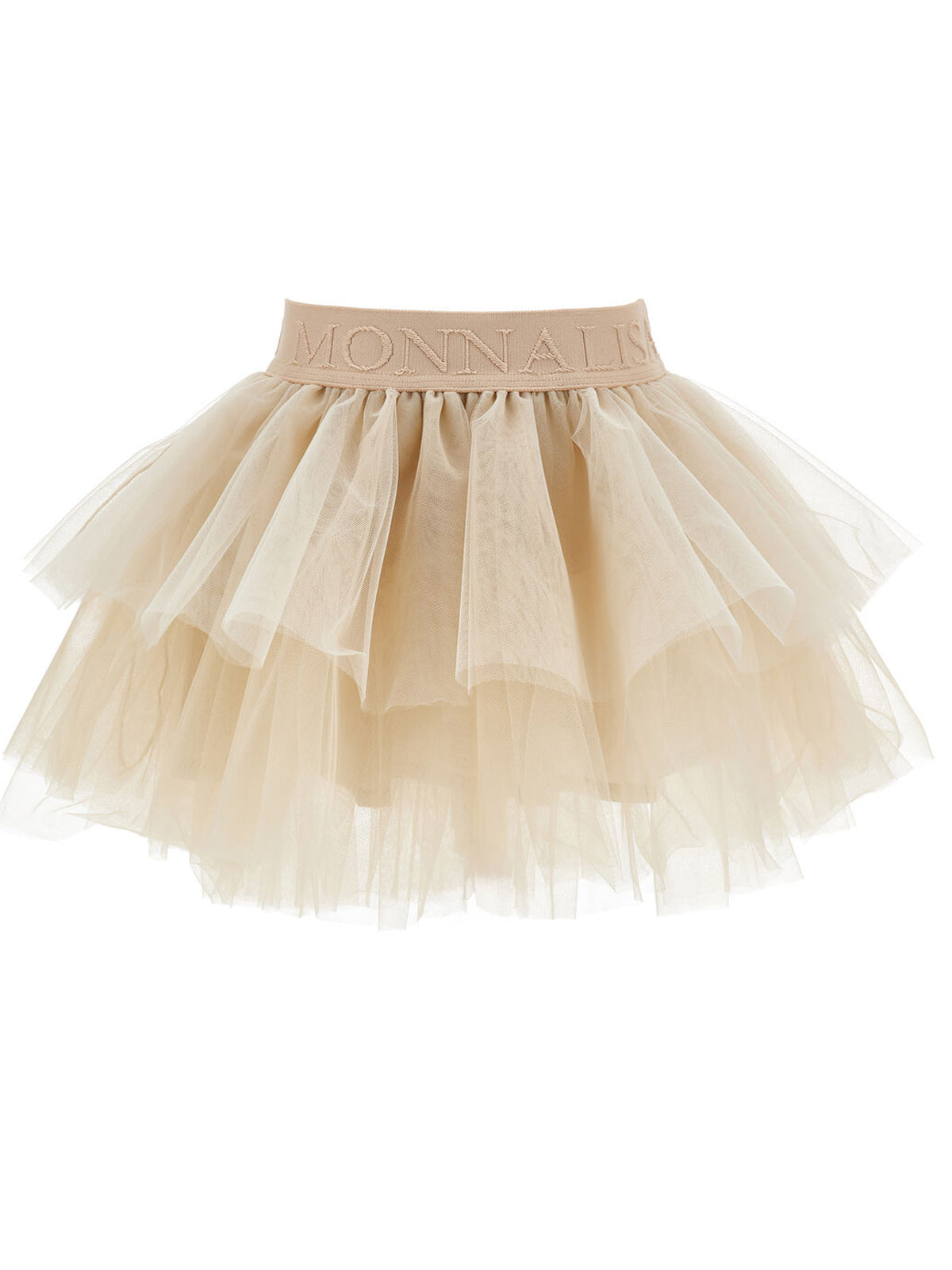 Monnalisa Girl's tulle skirt with flounce-37GGON-Beige