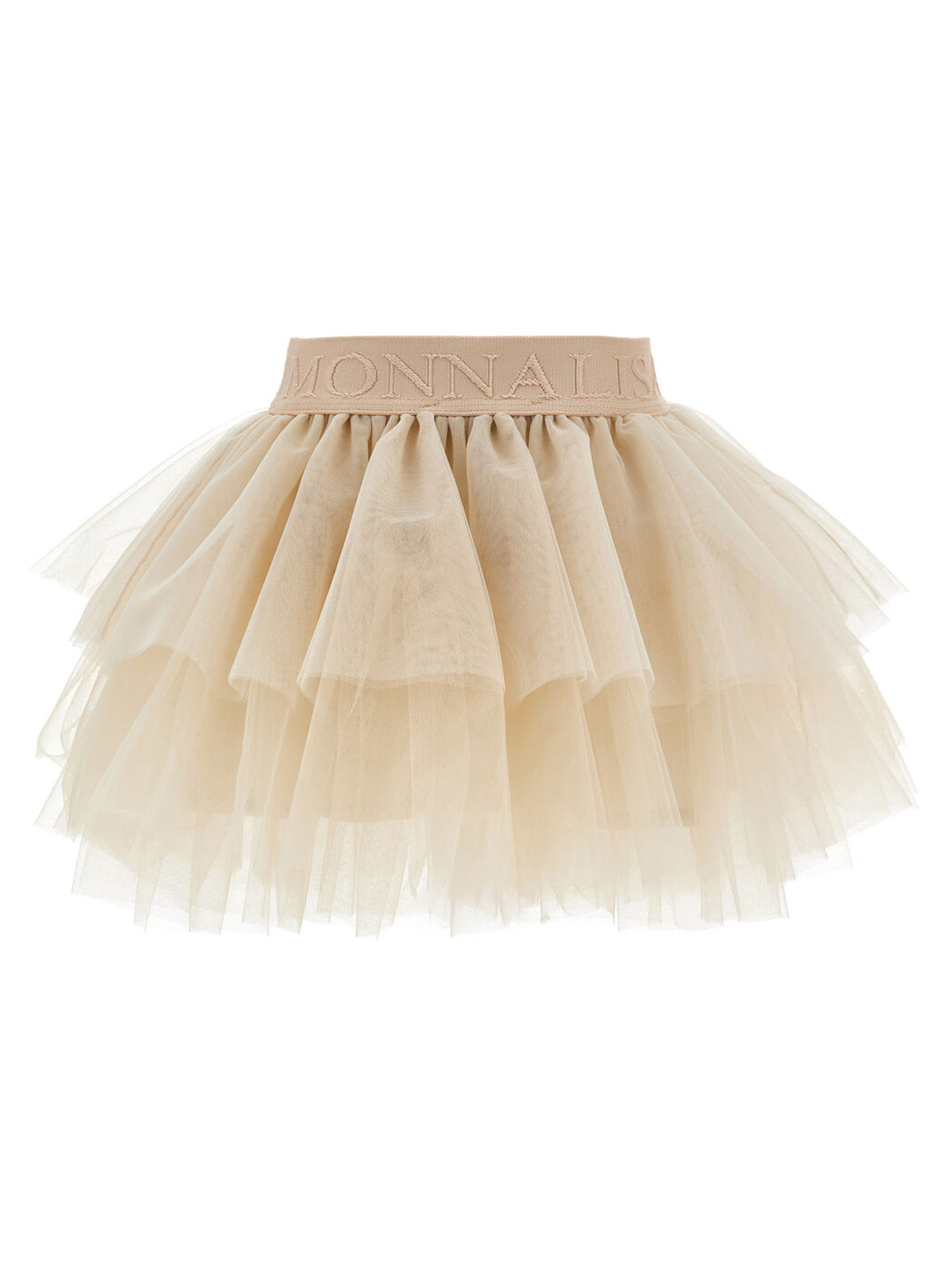 Monnalisa Girl's tulle skirt with flounce-37GGON-Beige