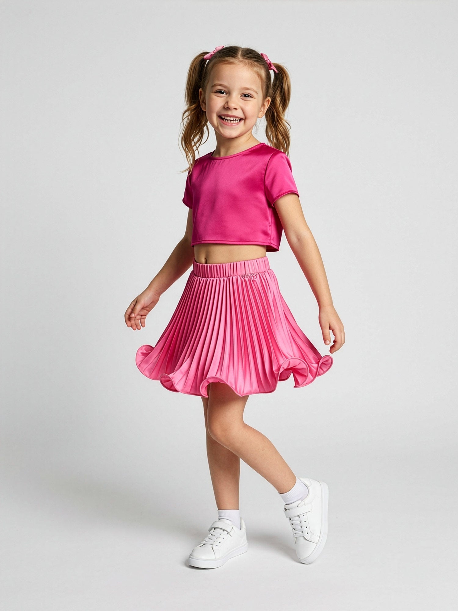 Twinset -Girls' pleated skirt with logo plate